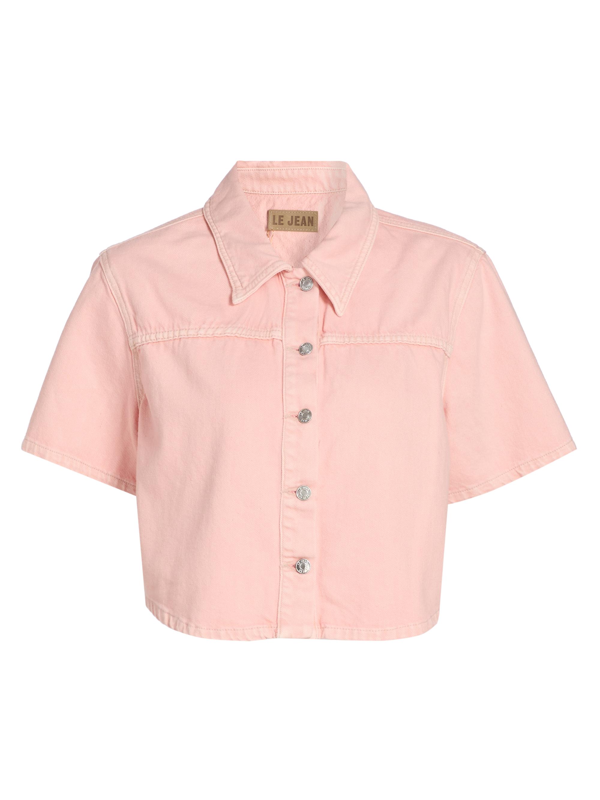Le Jean Women's Swing Cotton Short-Sleeve Shirt - Peachy