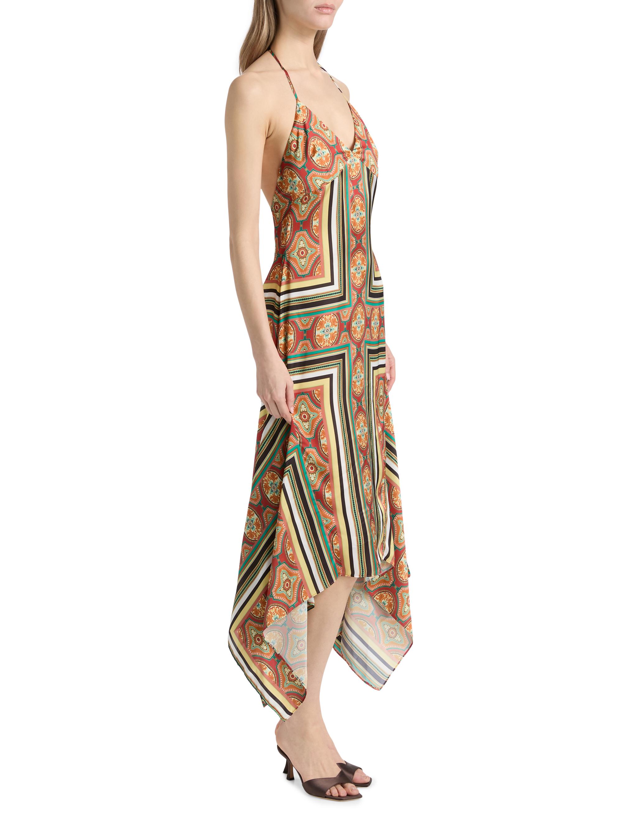 Misa Los Angeles Women's Sheila Printed Satin Handkerchief Midi-Dress - Majorelle Scarf | Thumbnail 3