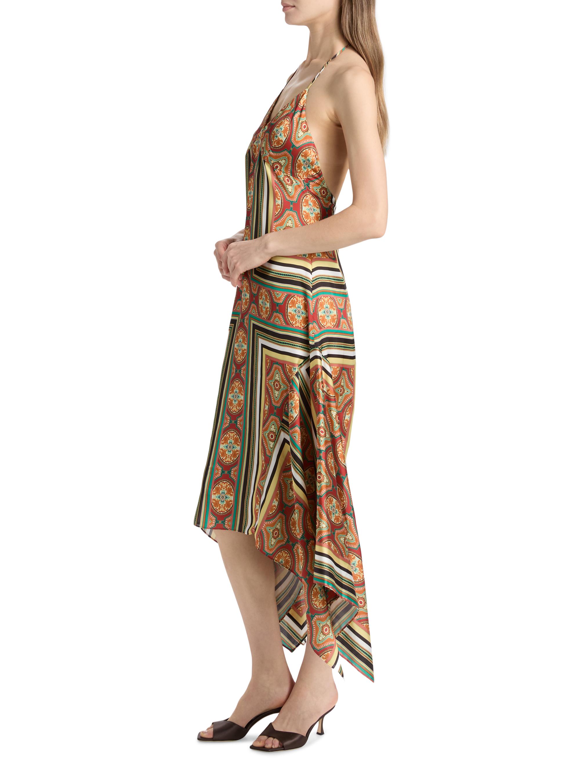 Misa Los Angeles Women's Sheila Printed Satin Handkerchief Midi-Dress - Majorelle Scarf | Thumbnail 4