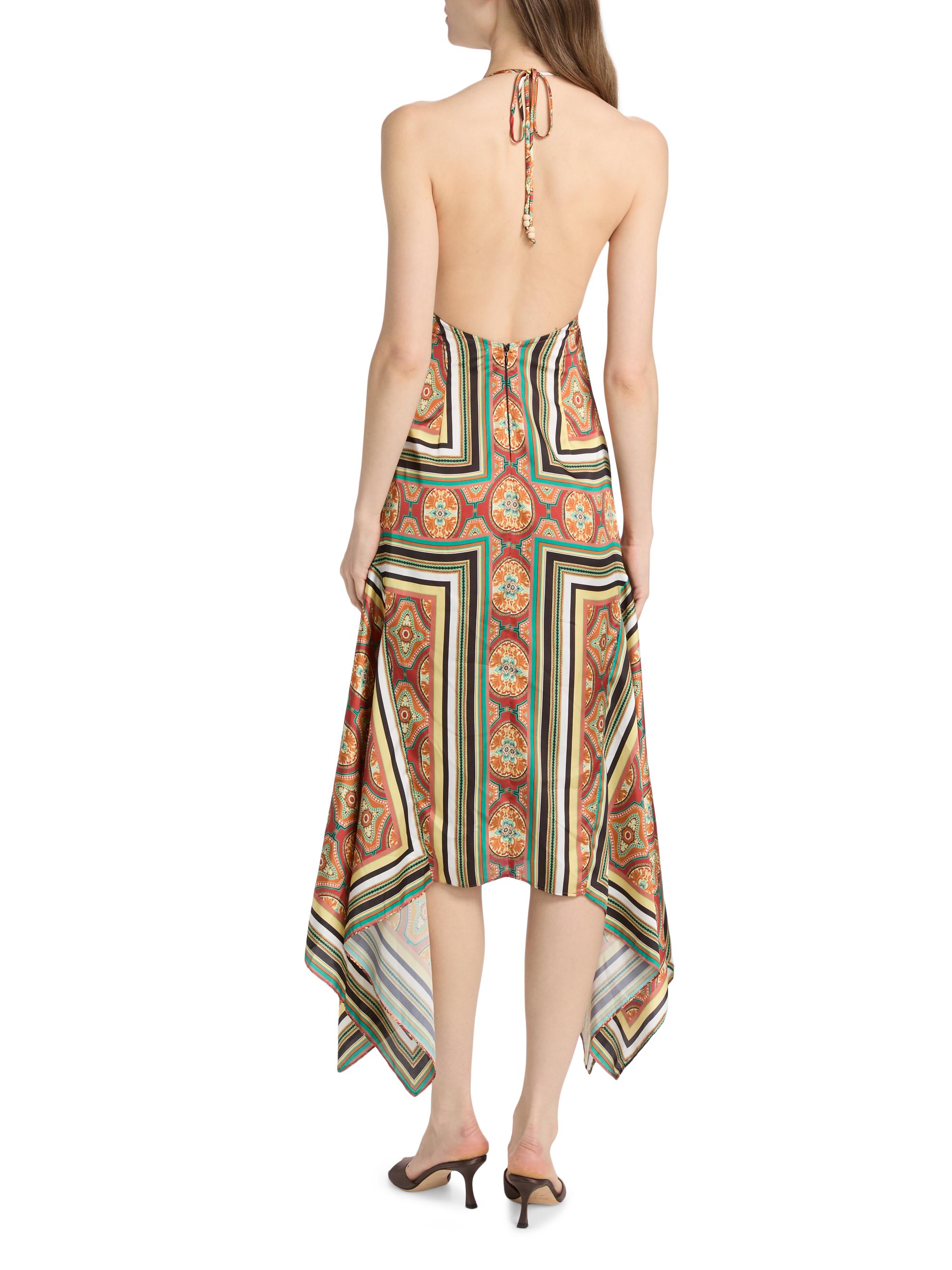 Misa Los Angeles Women's Sheila Printed Satin Handkerchief Midi-Dress - Majorelle Scarf | Thumbnail 5