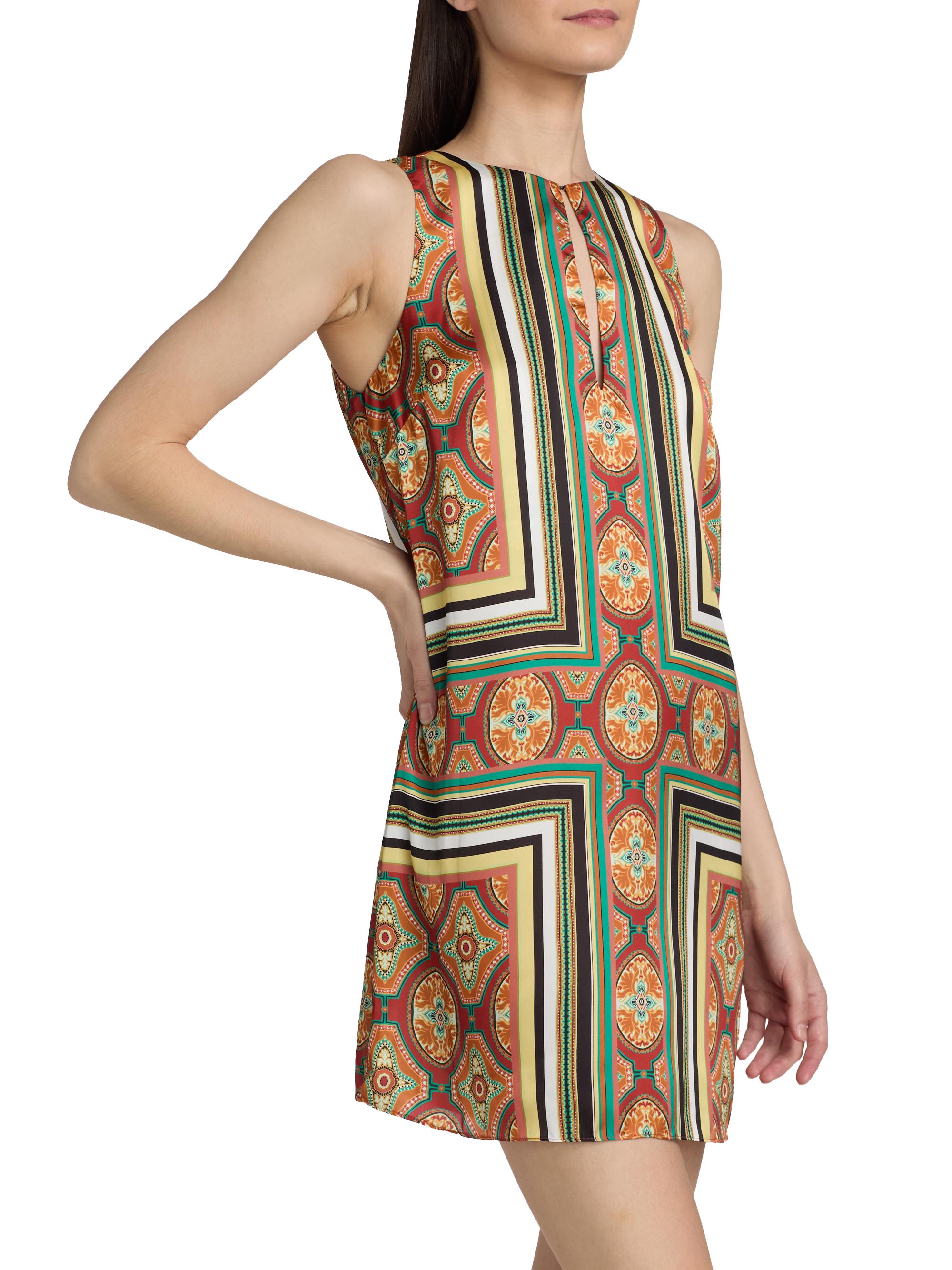 Misa Los Angeles Women's Nour Printed Satin Minidress - Majorelle Scarf | Thumbnail 4