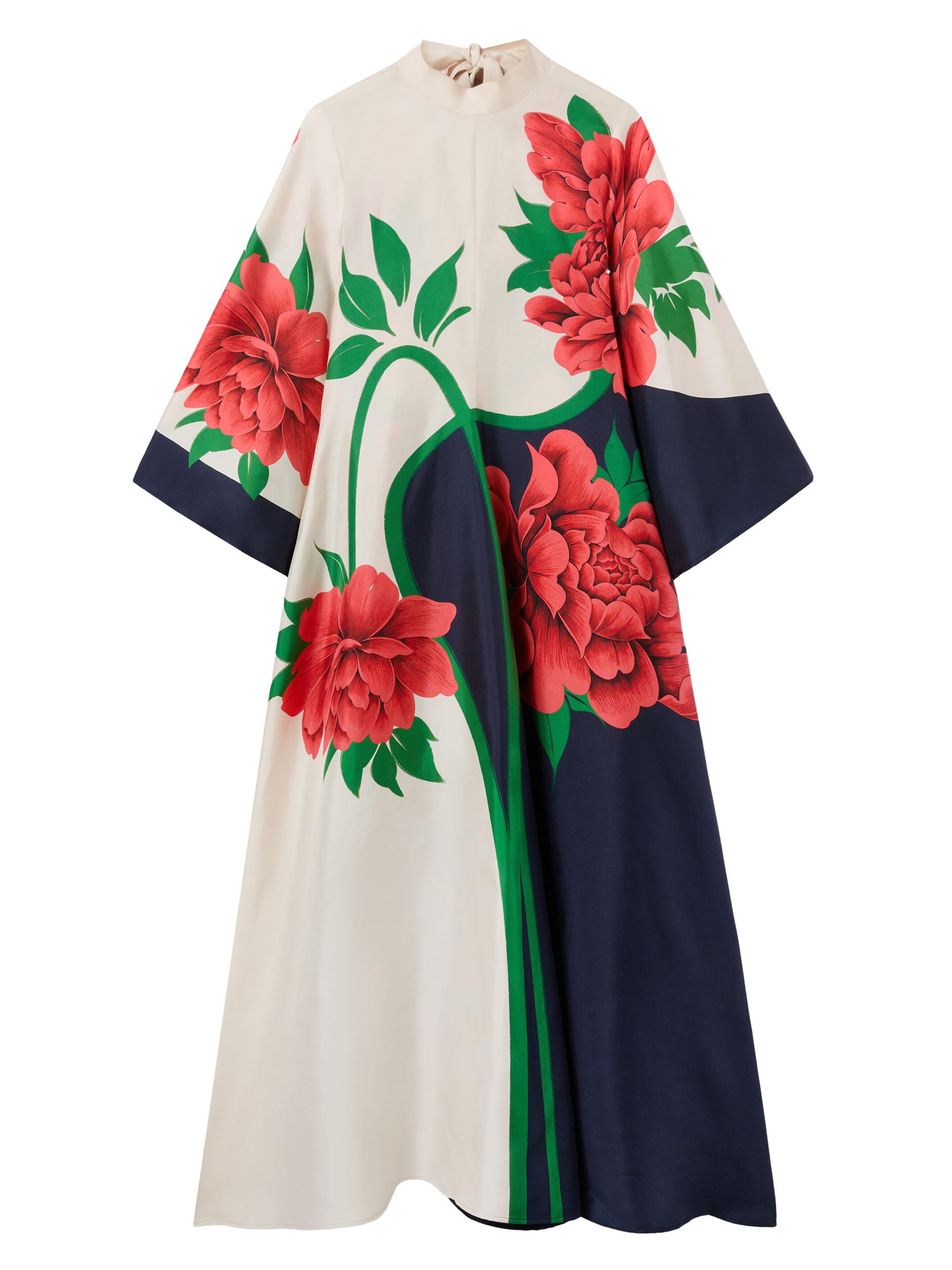 La DoubleJ Women's Magnifico Dress - Queen Peony Placae Blue