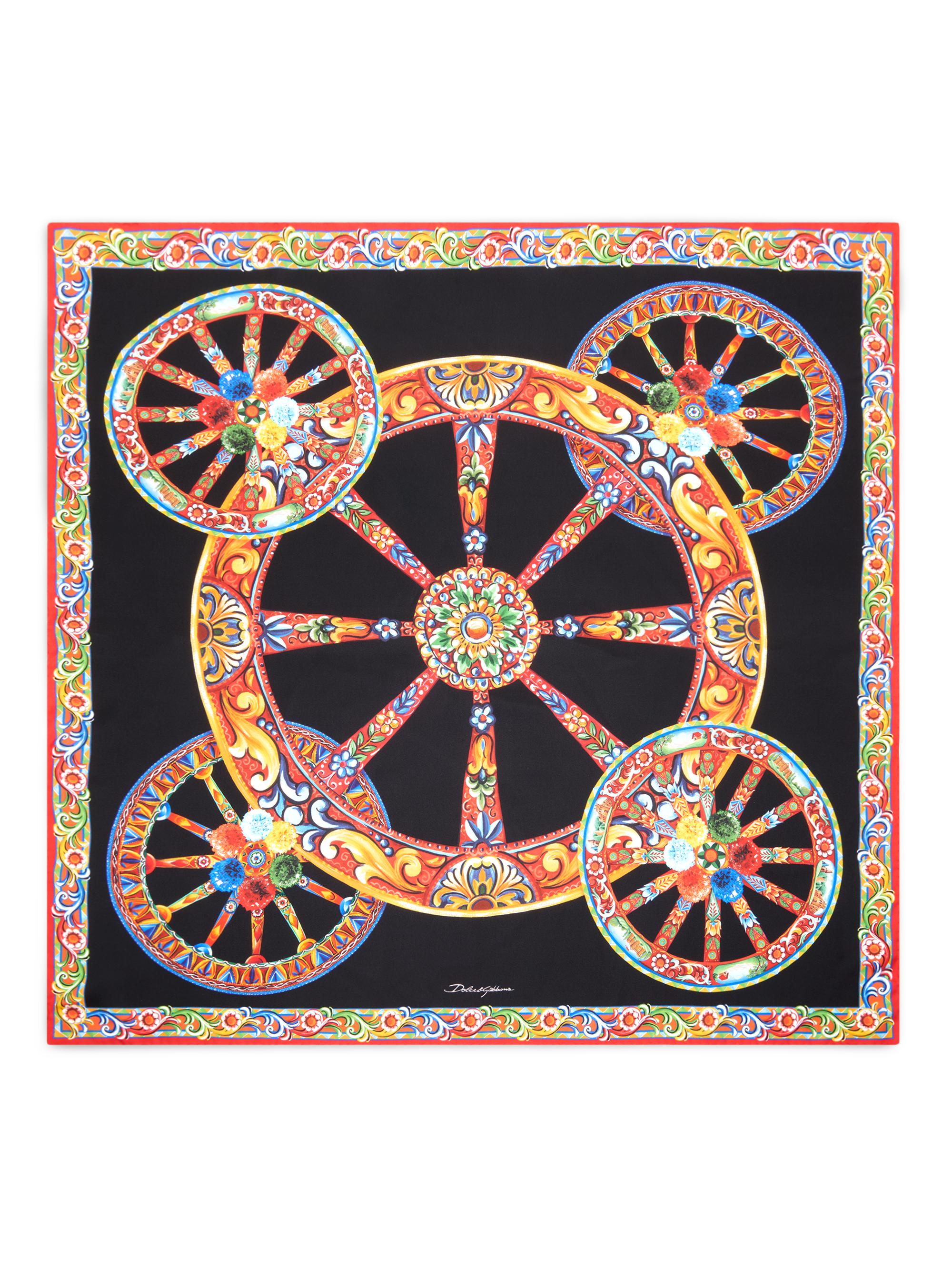 Dolce & Gabbana Women's Printed Silk Foulard - Multi Cart Wheels | Thumbnail 5