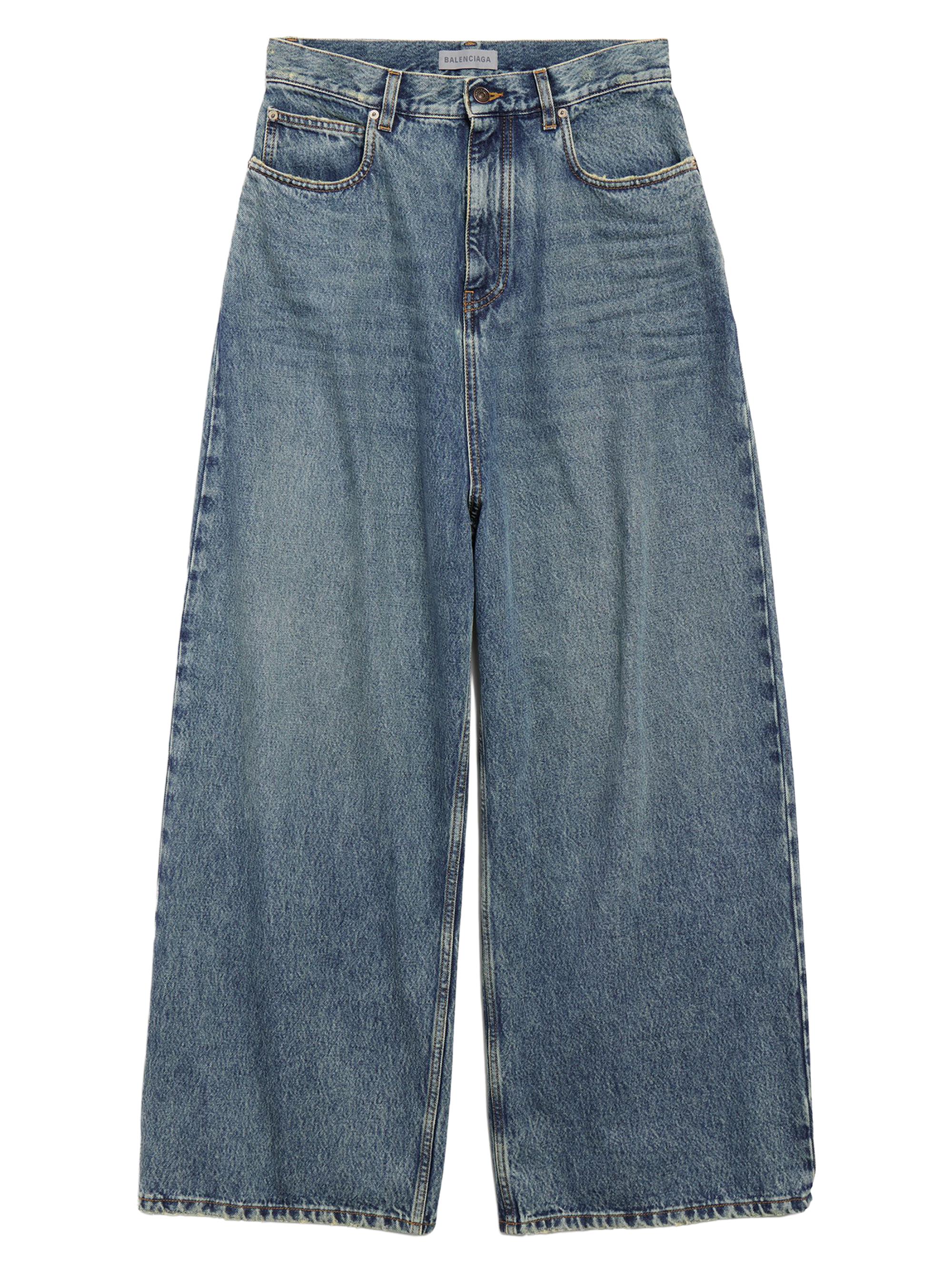 Balenciaga Women's Low Crotch Baggy Jeans - Dirty Vintage Blue