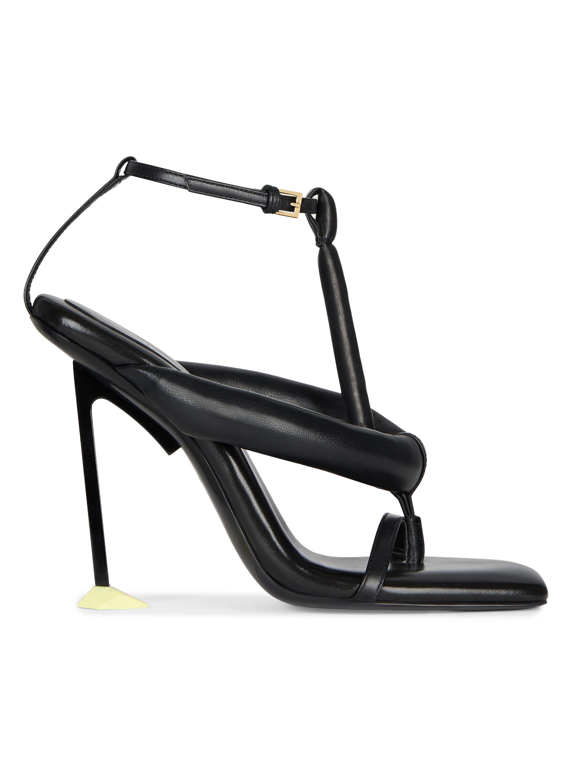 Givenchy Women's Boudoir Bicolor Heeled Thongs in Nappa Leather - Black
