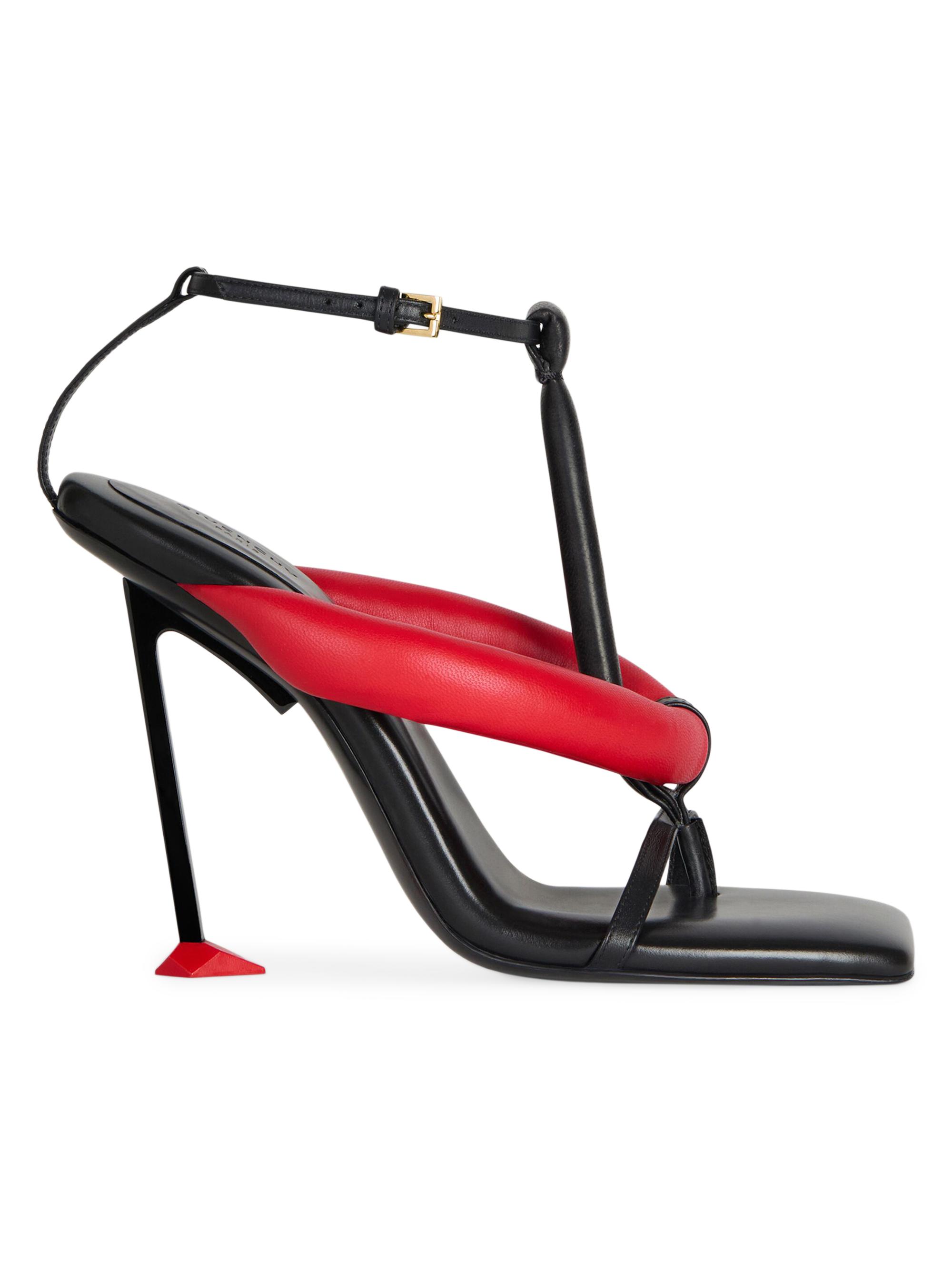 Givenchy Women's Boudoir Bicolor Heeled Thongs in Nappa Leather - Black Red
