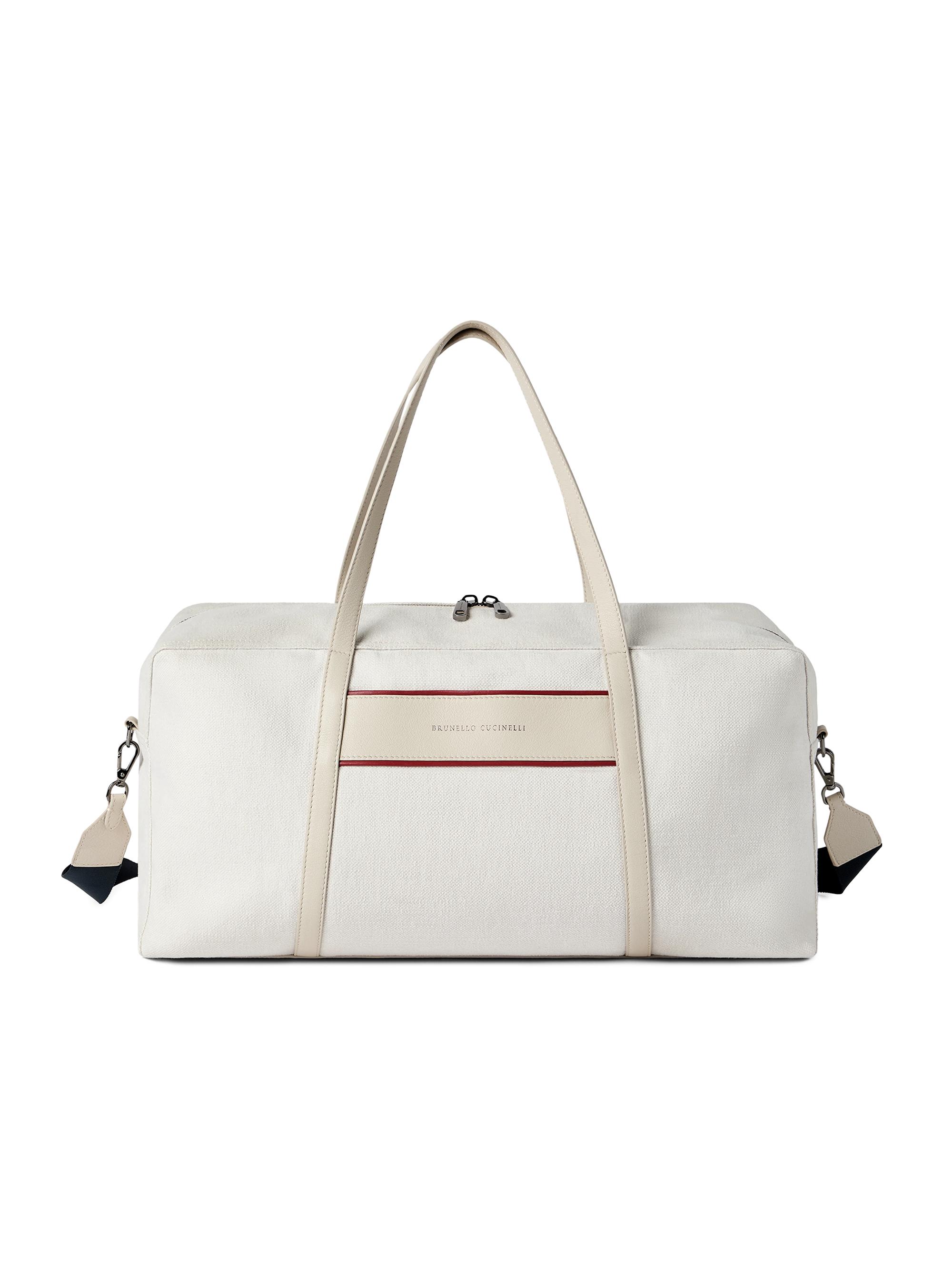 Brunello Cucinelli Women's Cotton and Linen Canvas Bag with Logo - Beige