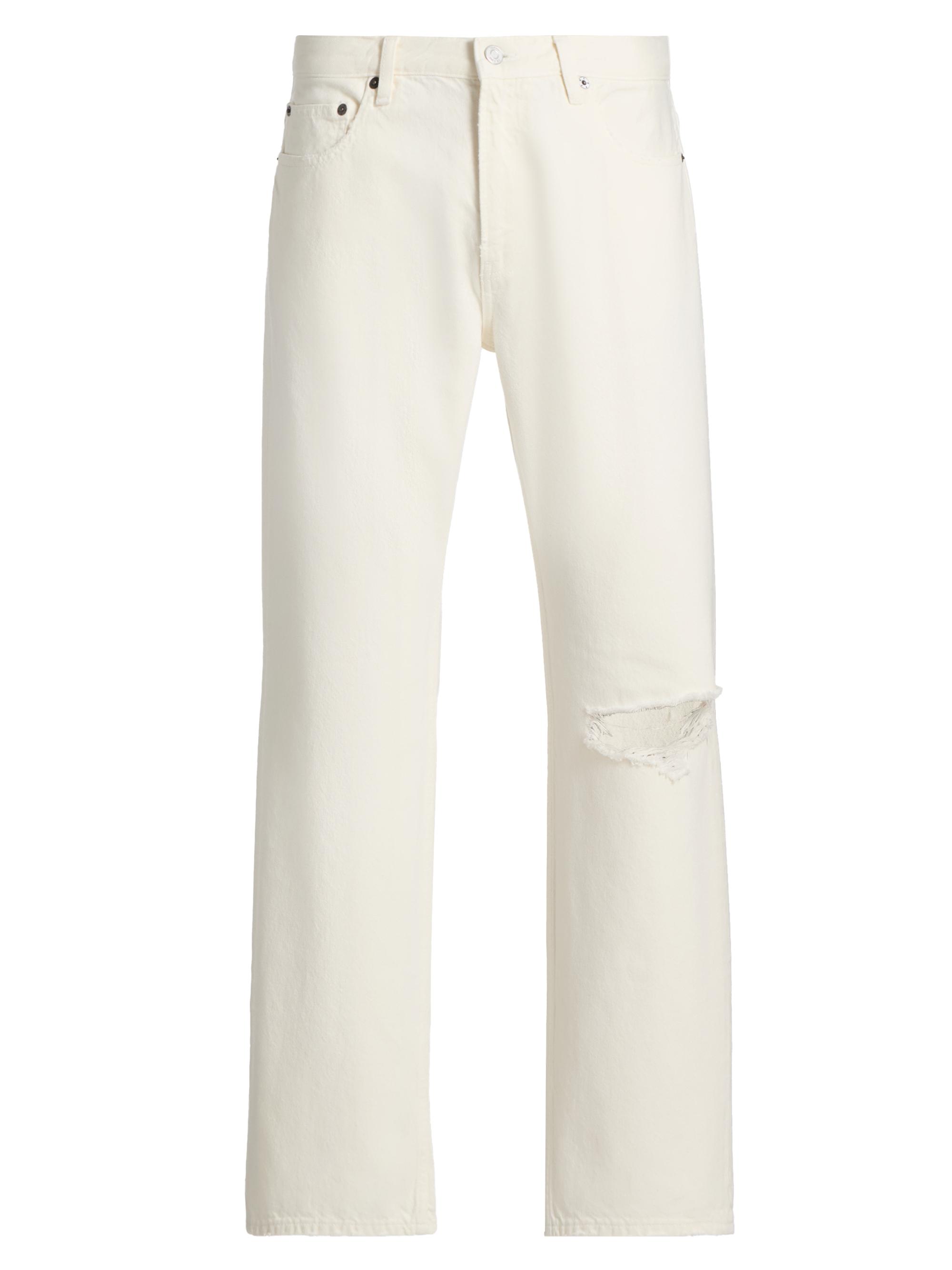 FRAME Men's Relaxed Straight Jeans - Off White
