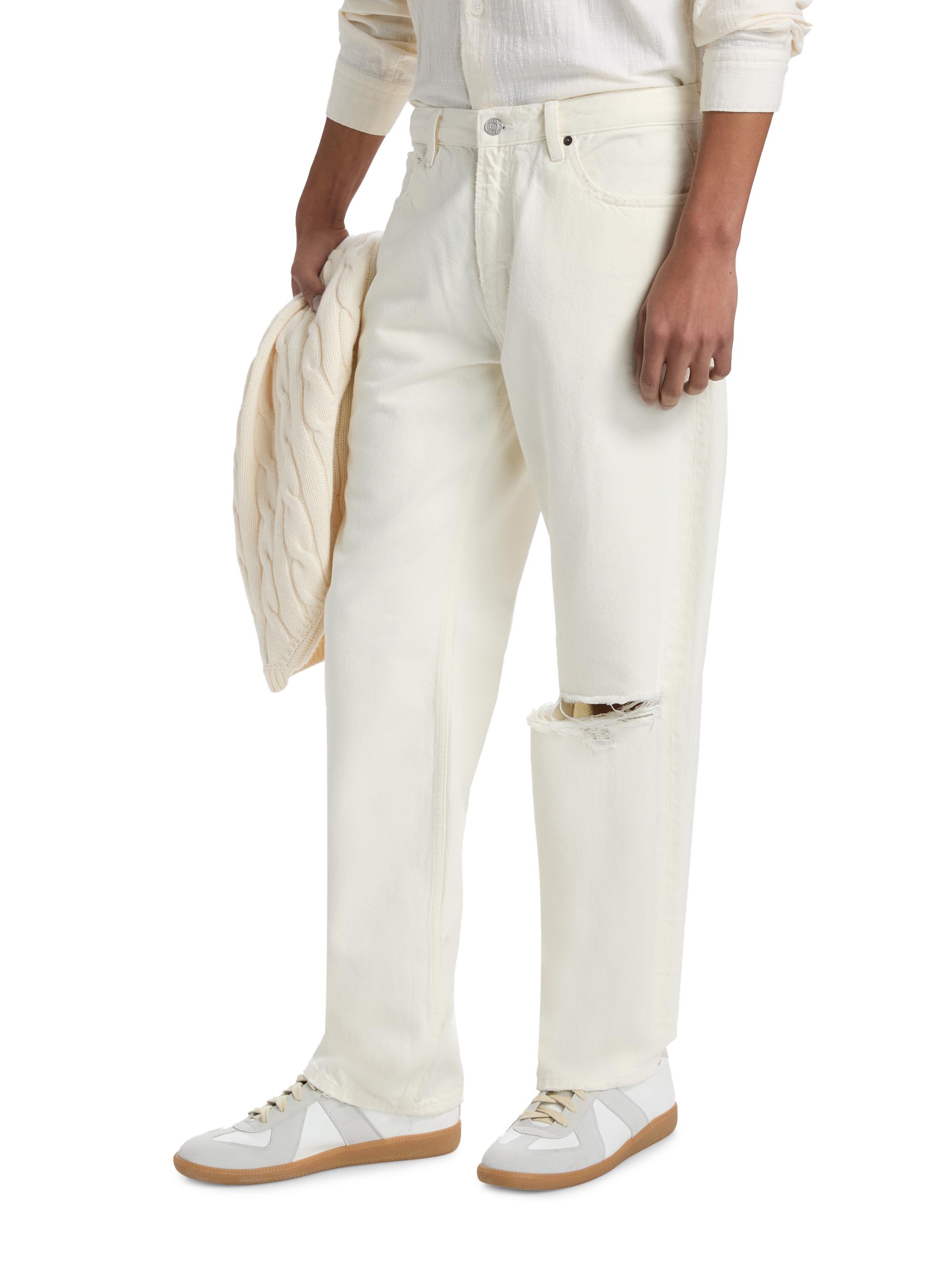 FRAME Men's Relaxed Straight Jeans - Off White | Thumbnail 4