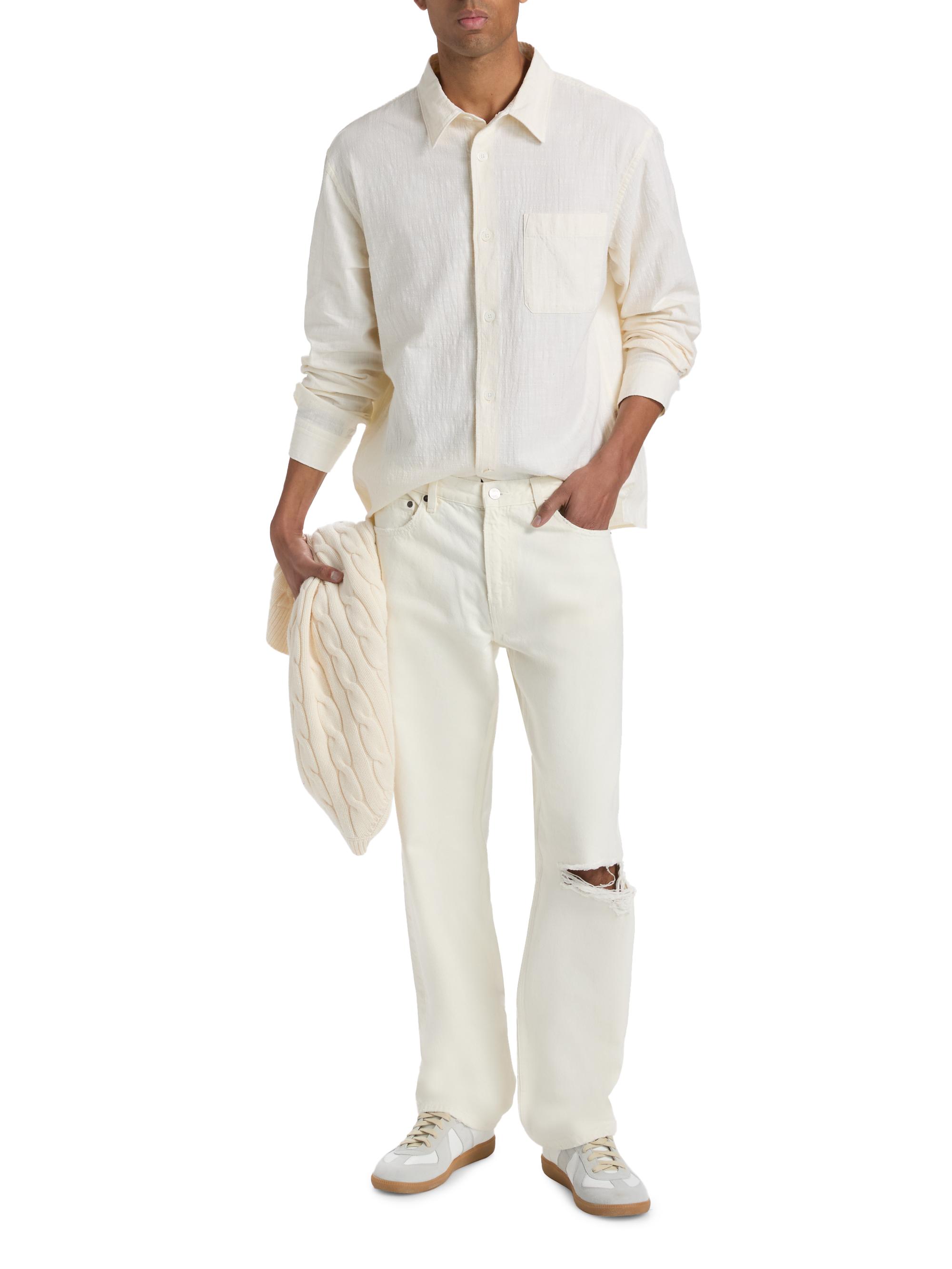 FRAME Men's Relaxed Straight Jeans - Off White | Thumbnail 2