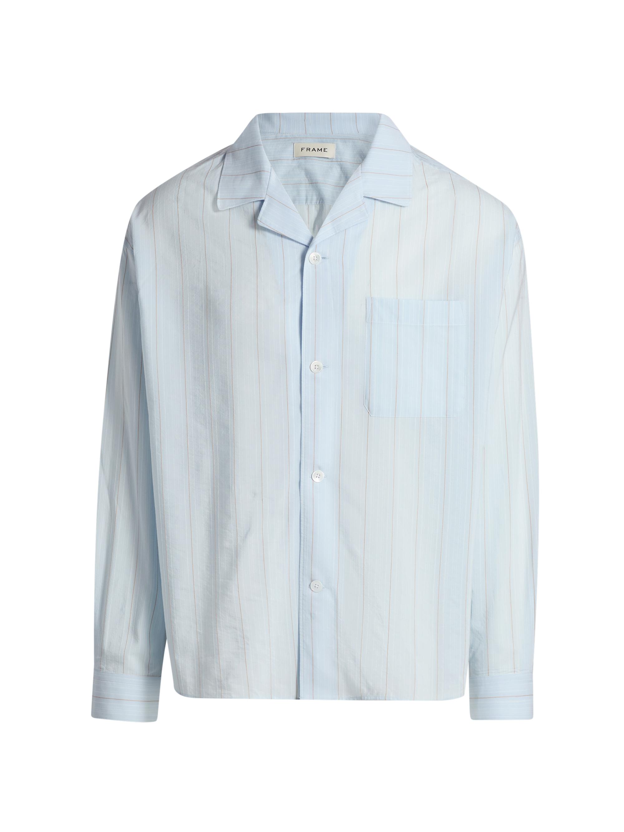 FRAME Men's Striped Pajama-Style Shirt - Blue Stripe
