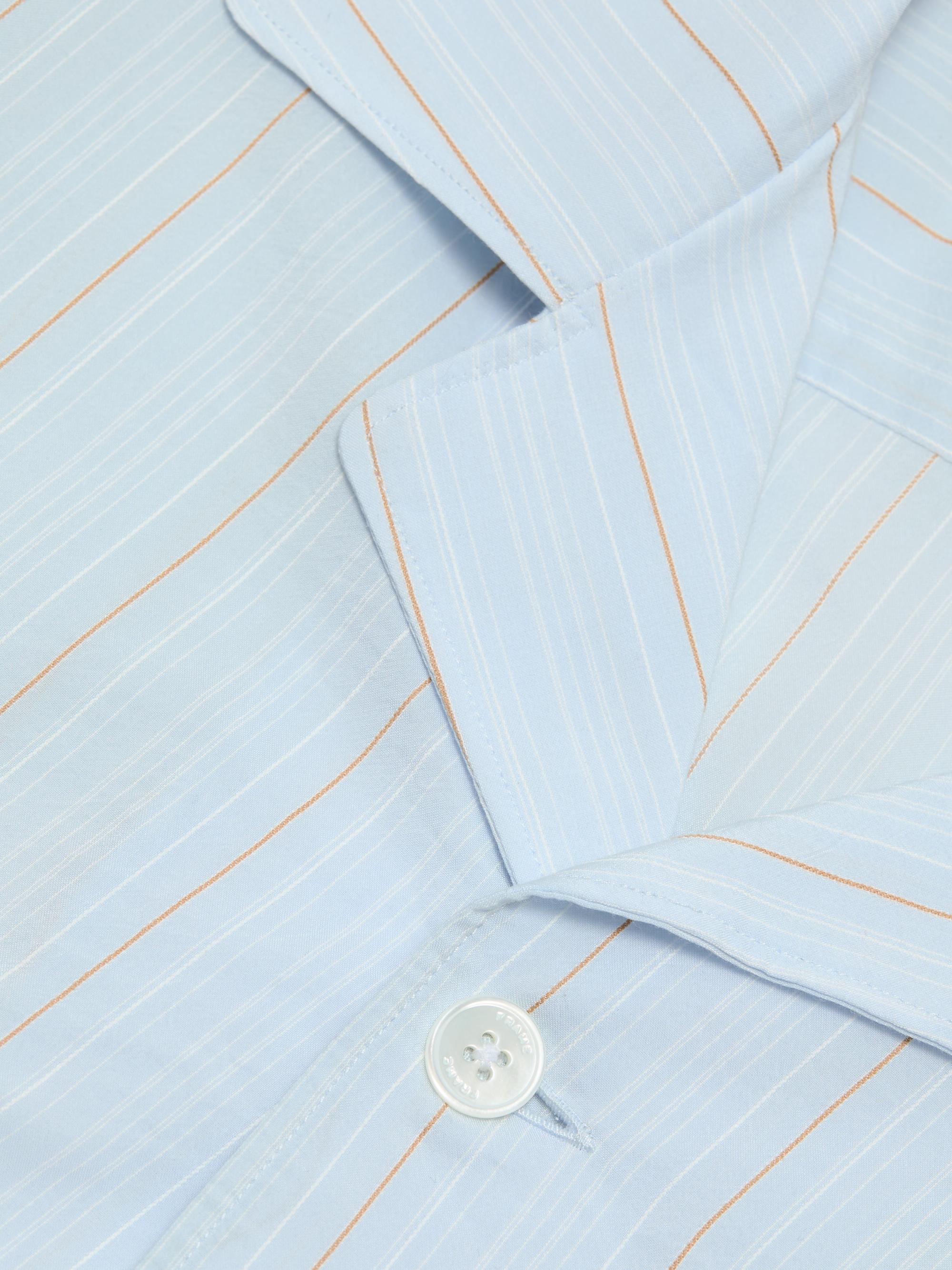 FRAME Men's Striped Pajama-Style Shirt - Blue Stripe | Thumbnail 7