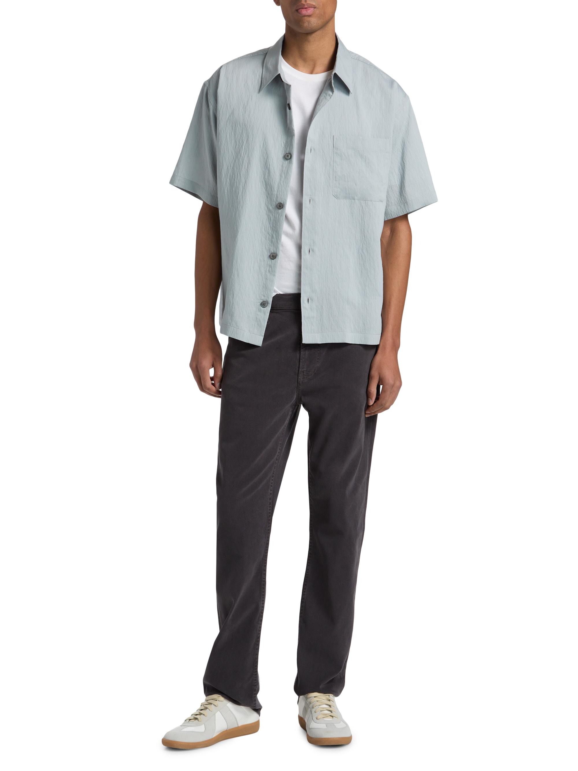 FRAME Men's Lightweight Short-Sleeve Shirt - Blue Grey Stripe | Thumbnail 2