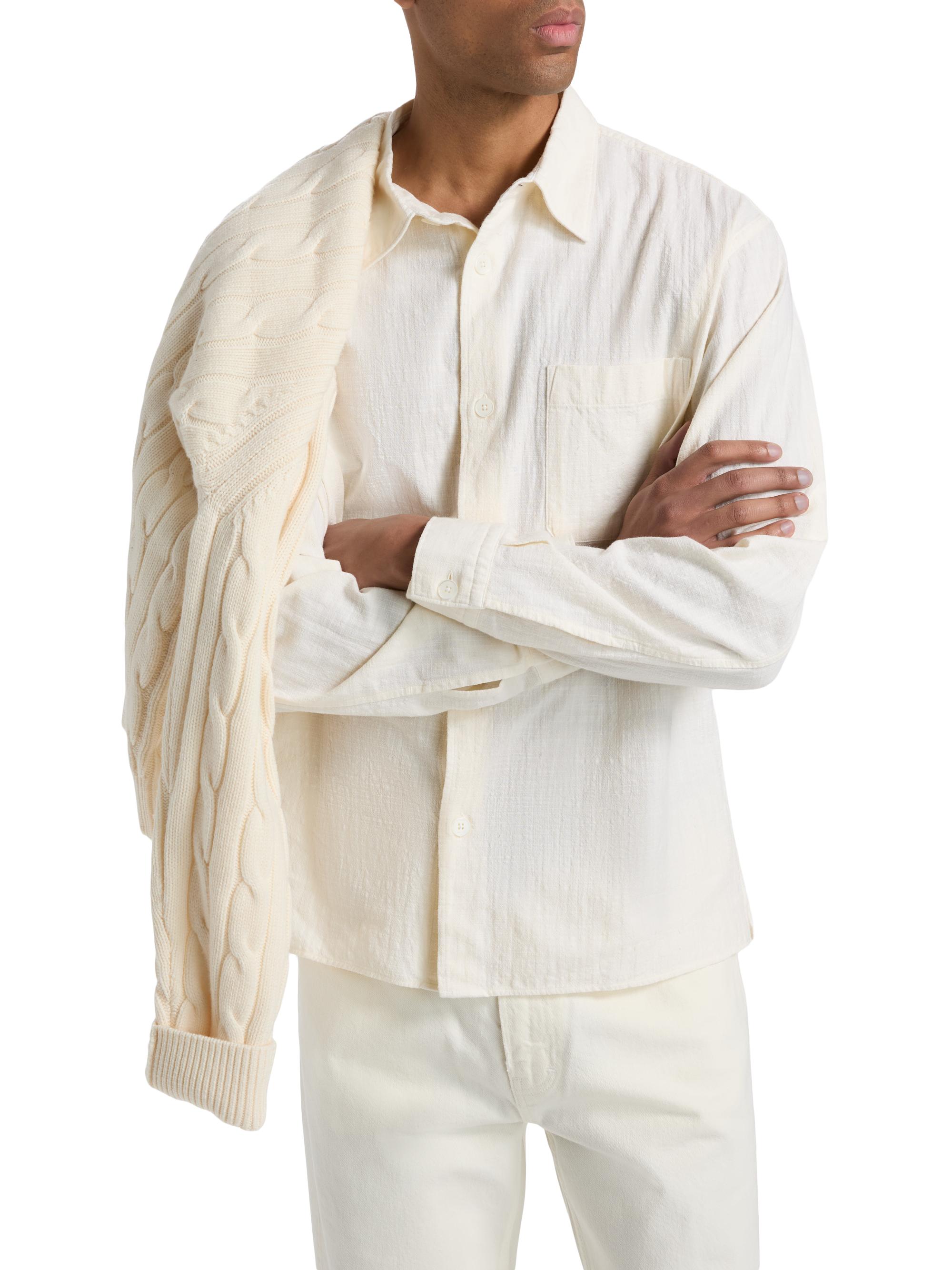 FRAME Textured Cotton Shirt | Saks Fifth Avenue