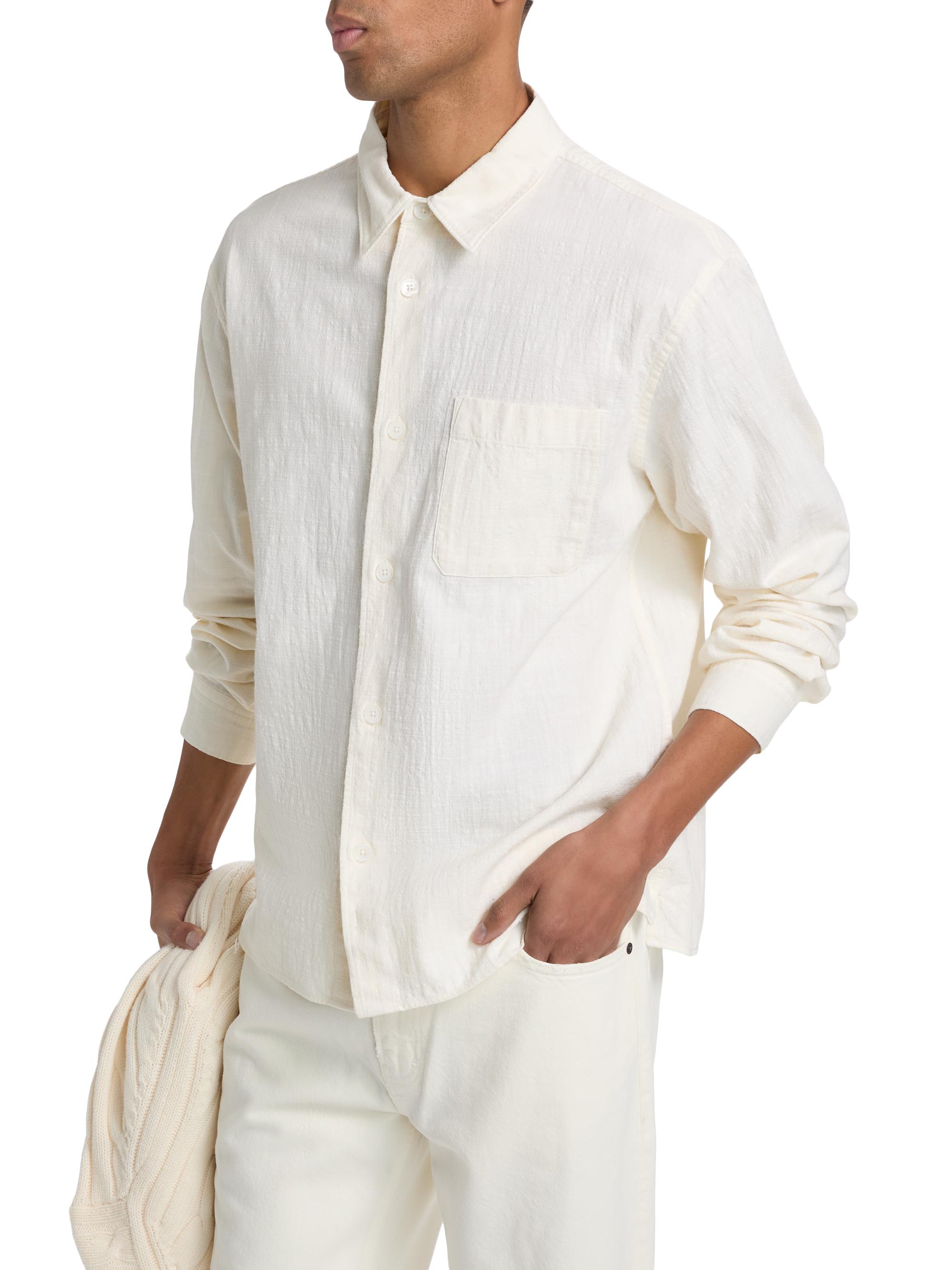 FRAME Textured Cotton Shirt | Saks Fifth Avenue
