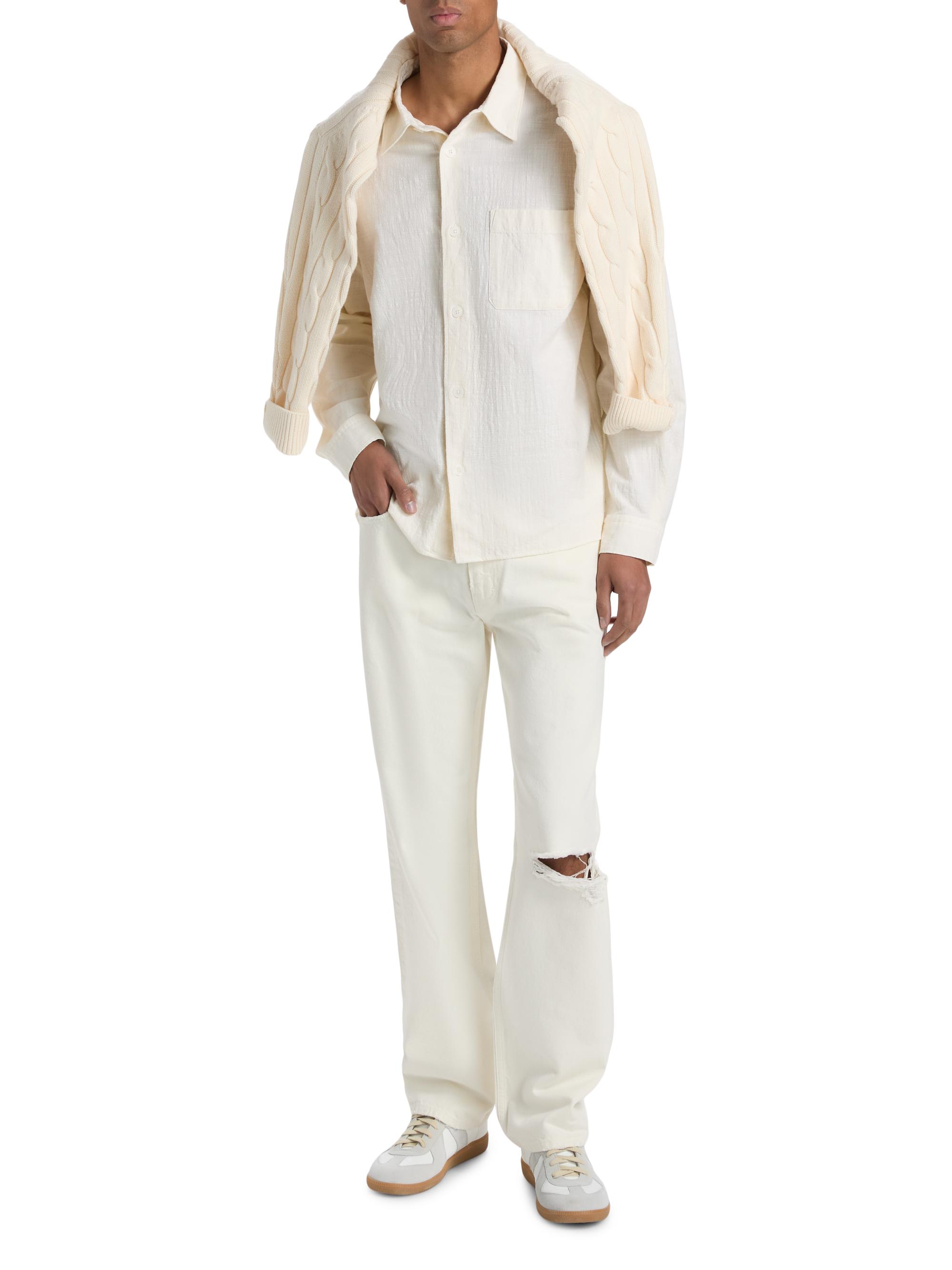 FRAME Textured Cotton Shirt | Saks Fifth Avenue