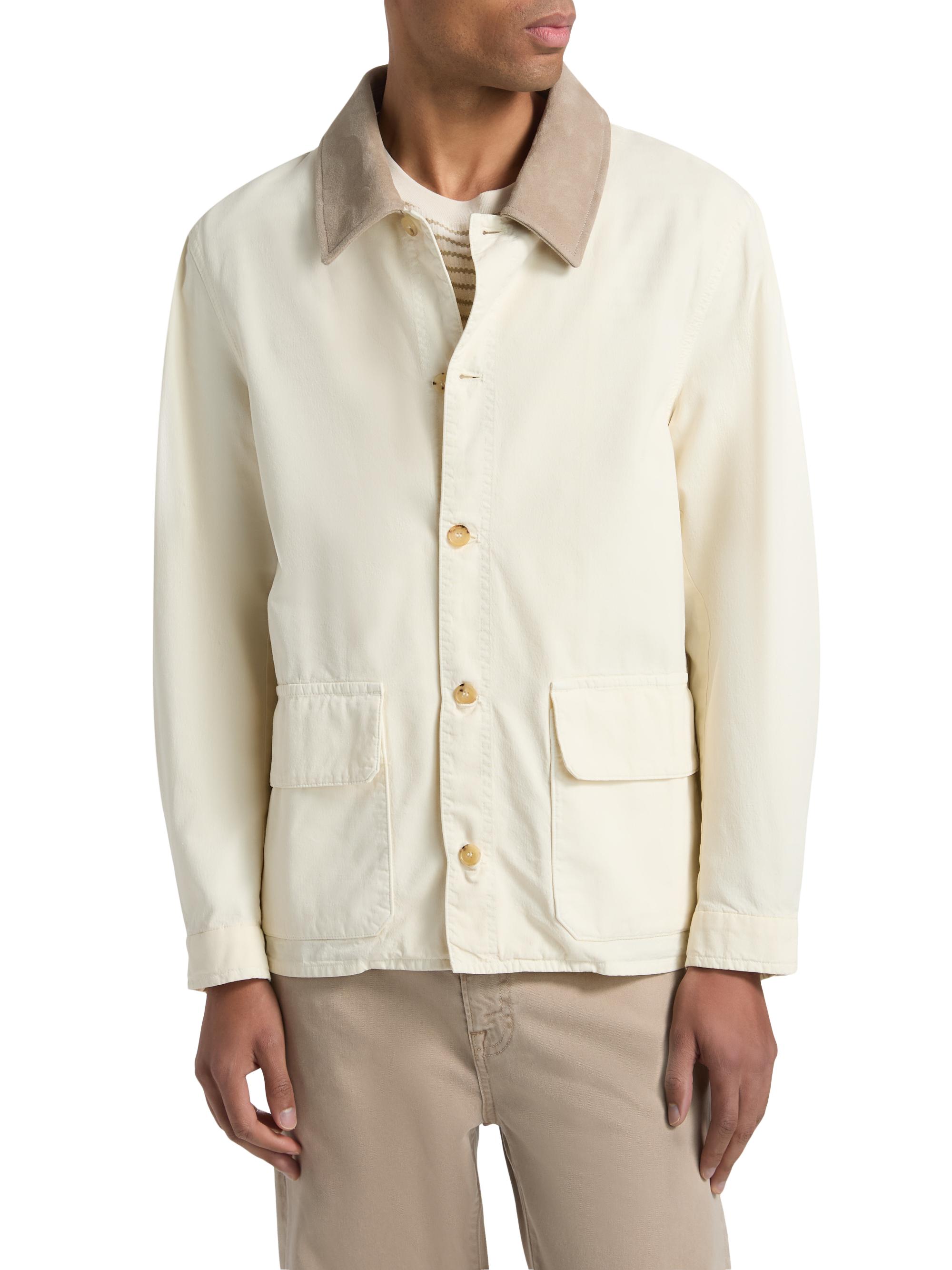 FRAME Men's Canvas Barn Jacket - Off White | Thumbnail 3