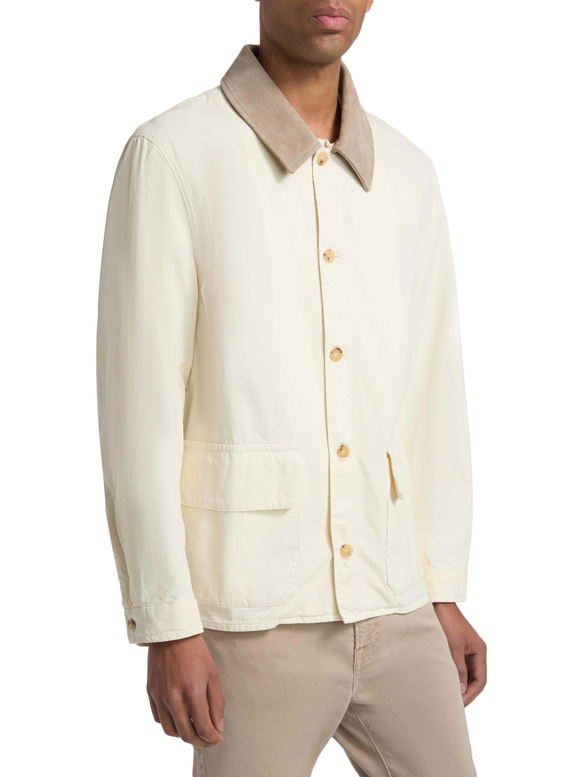 FRAME Men's Canvas Barn Jacket - Off White | Thumbnail 4