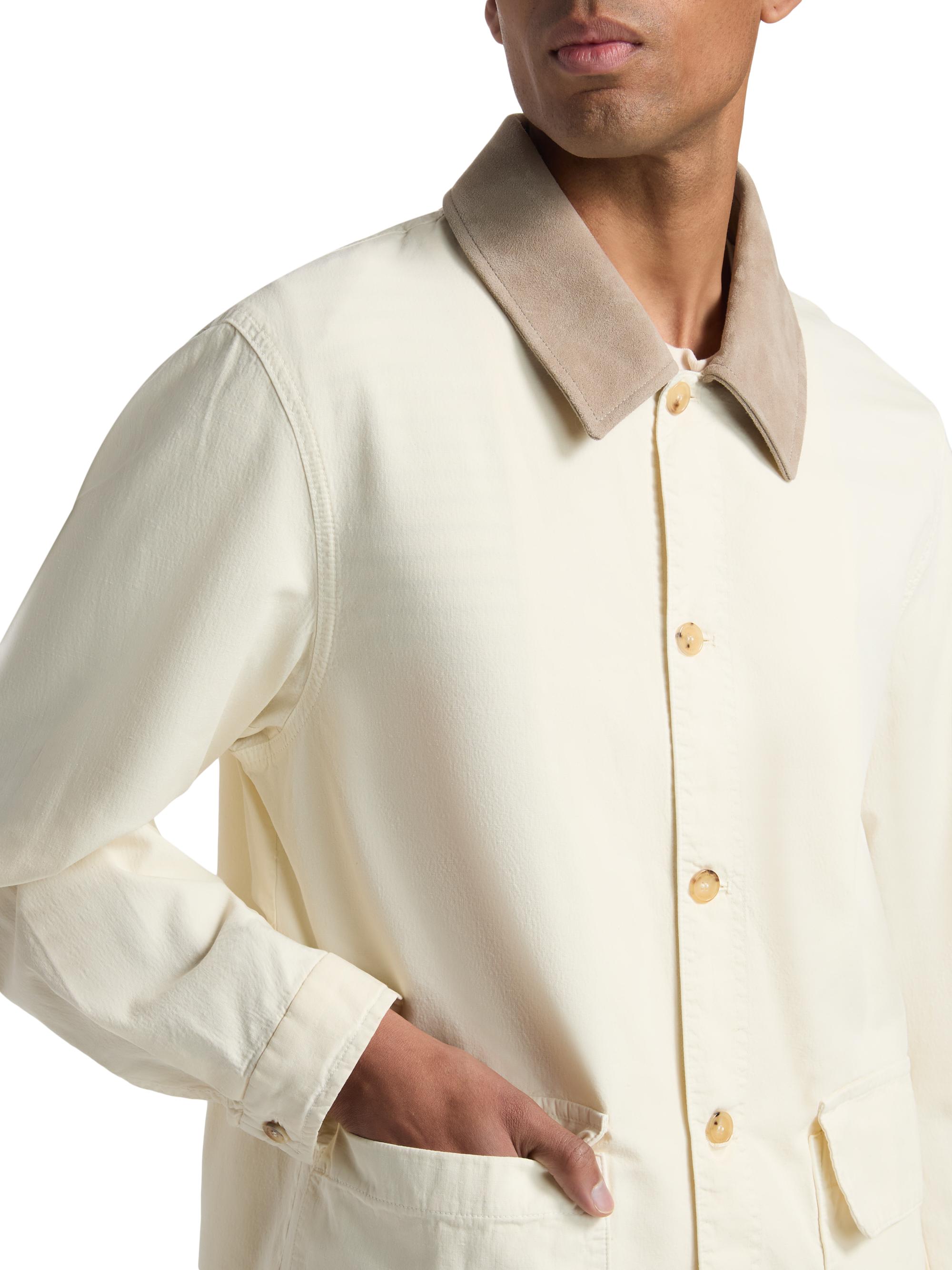 FRAME Men's Canvas Barn Jacket - Off White | Thumbnail 6