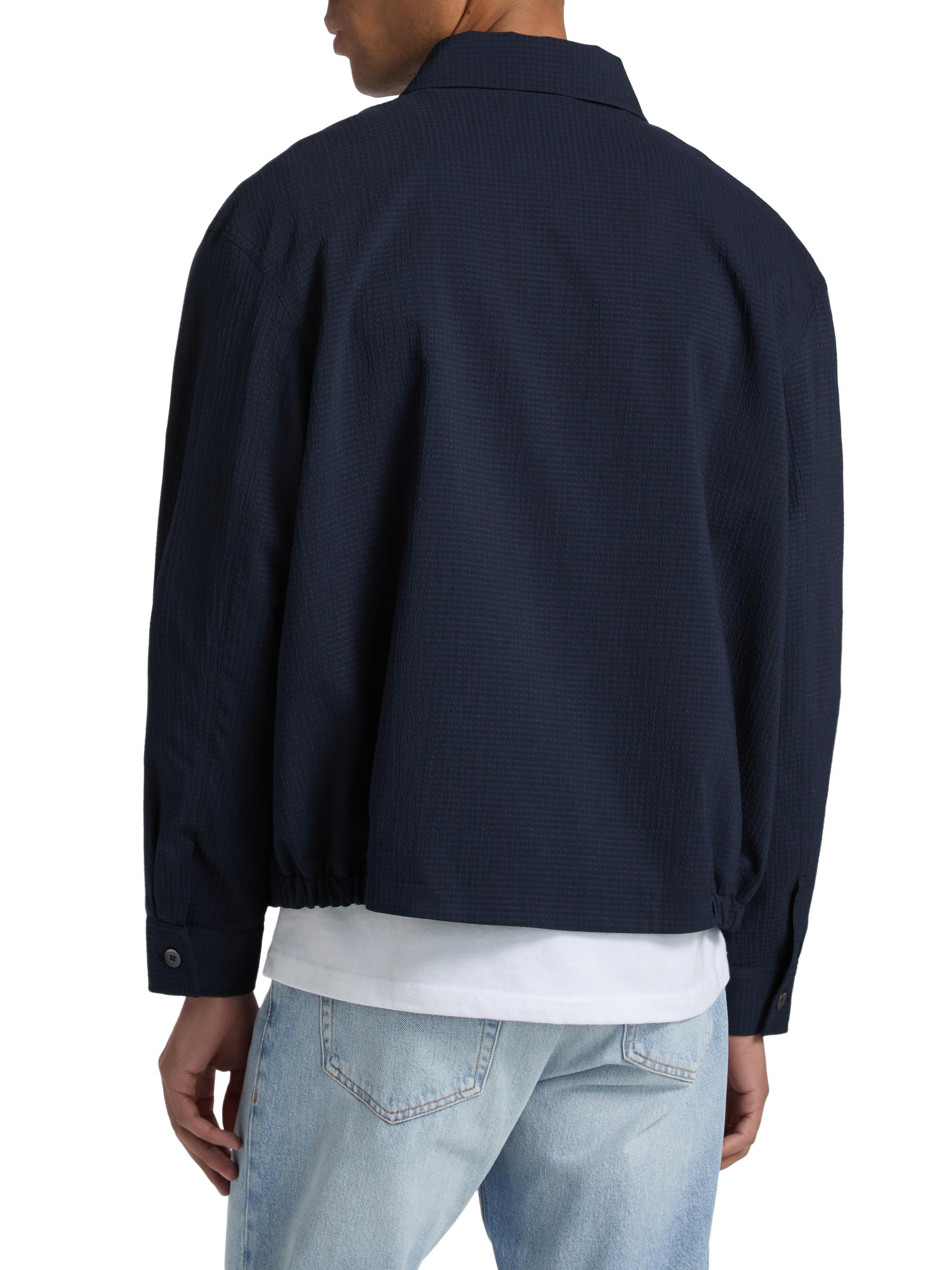 FRAME Men's Seersucker Blouson Jacket - Navy | Thumbnail 5