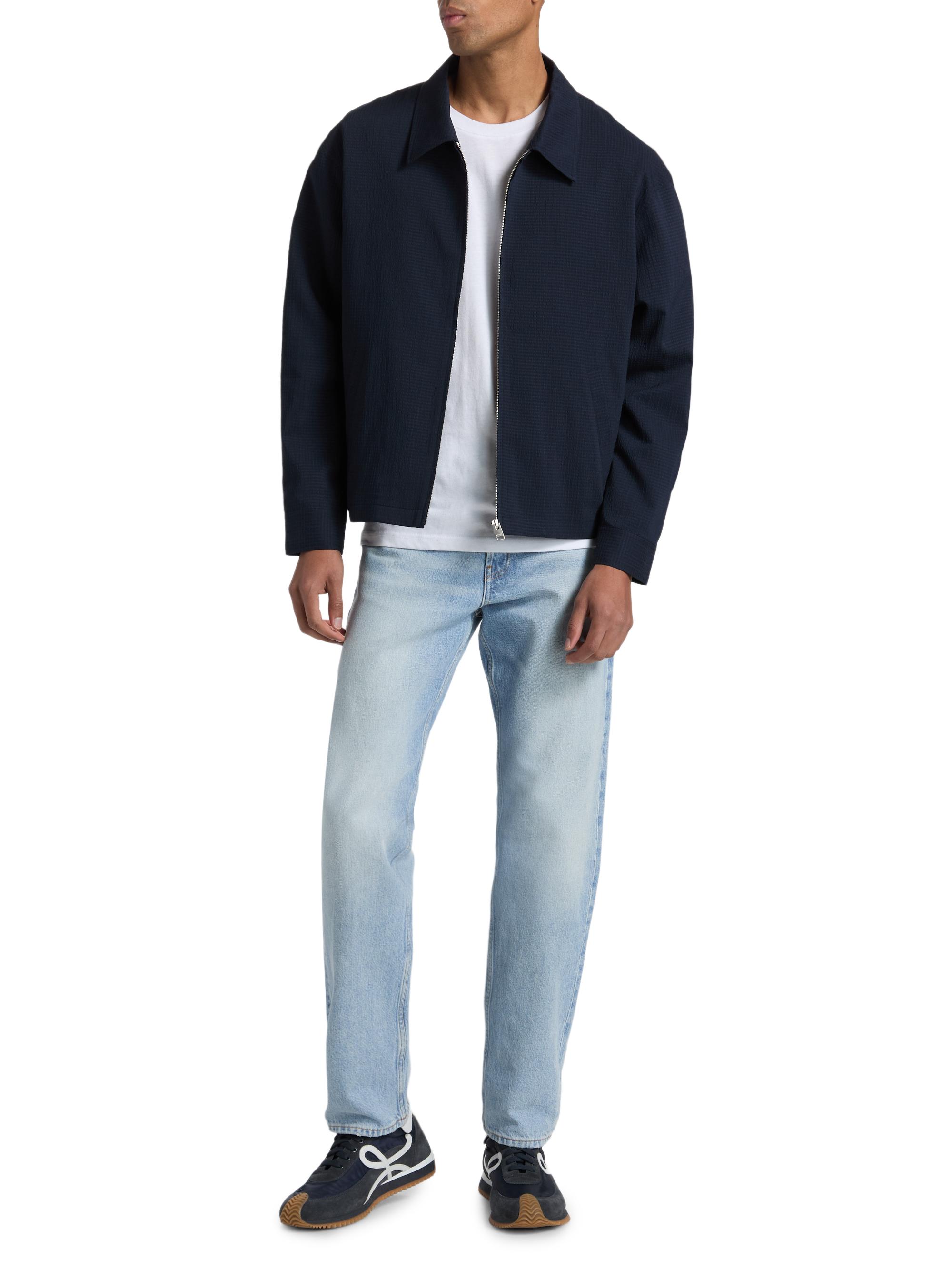 FRAME Men's Seersucker Blouson Jacket - Navy | Thumbnail 2