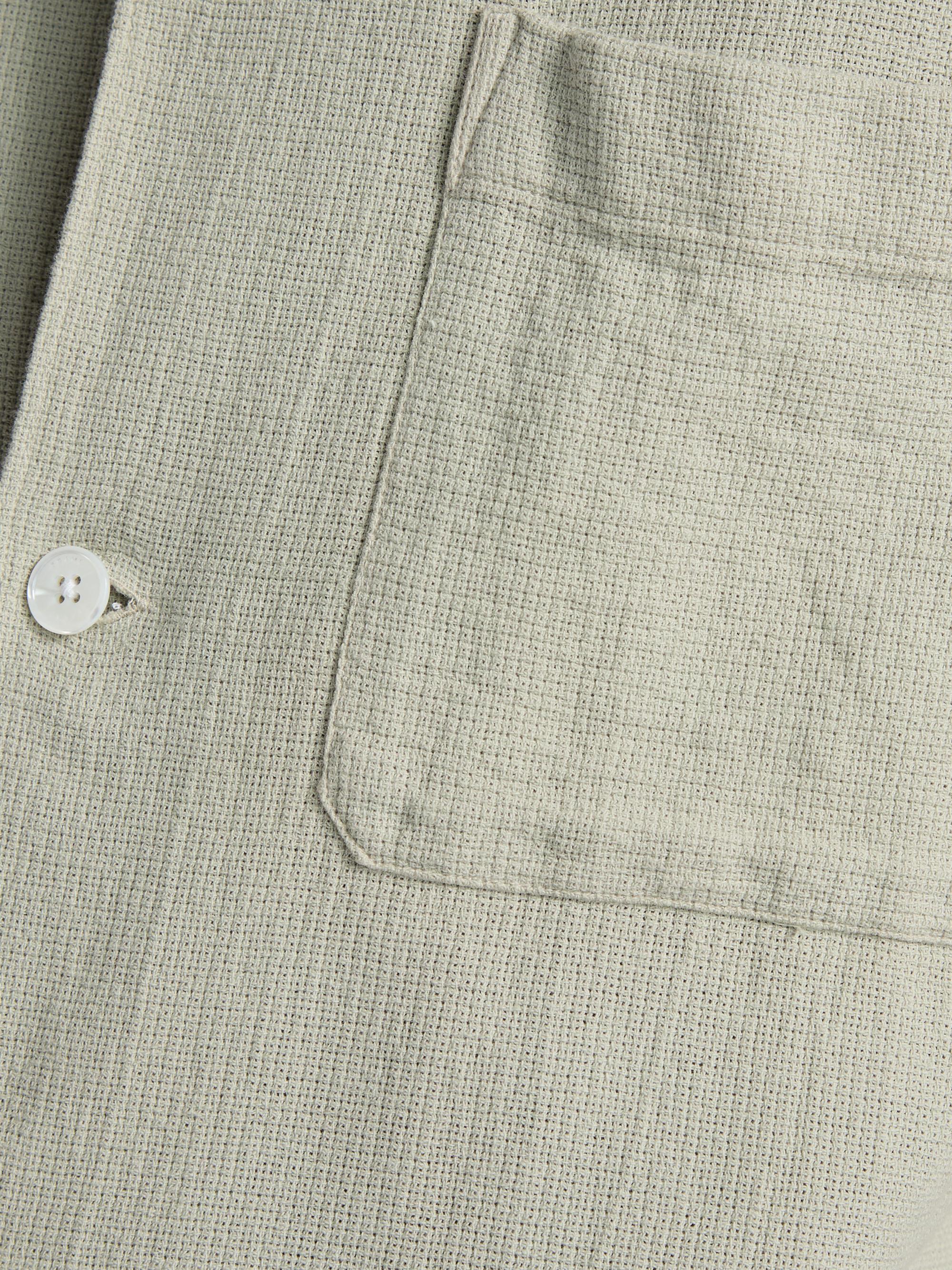 FRAME Men's Open Weave Short-Sleeve Shirt - Moss Green | Thumbnail 7