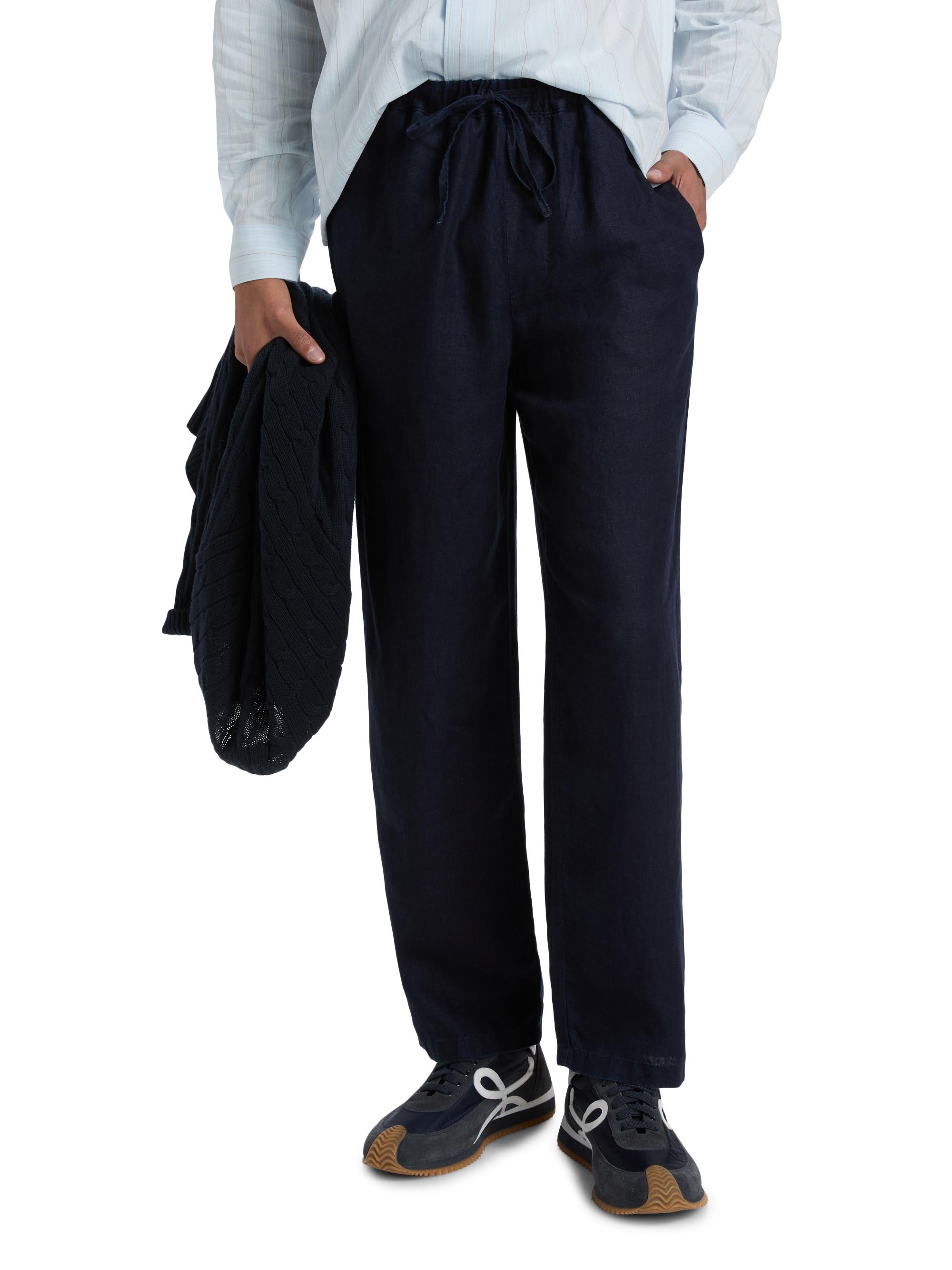 FRAME Men's Linen Drawstring Straight-Leg Pants - Rinse | Thumbnail 3