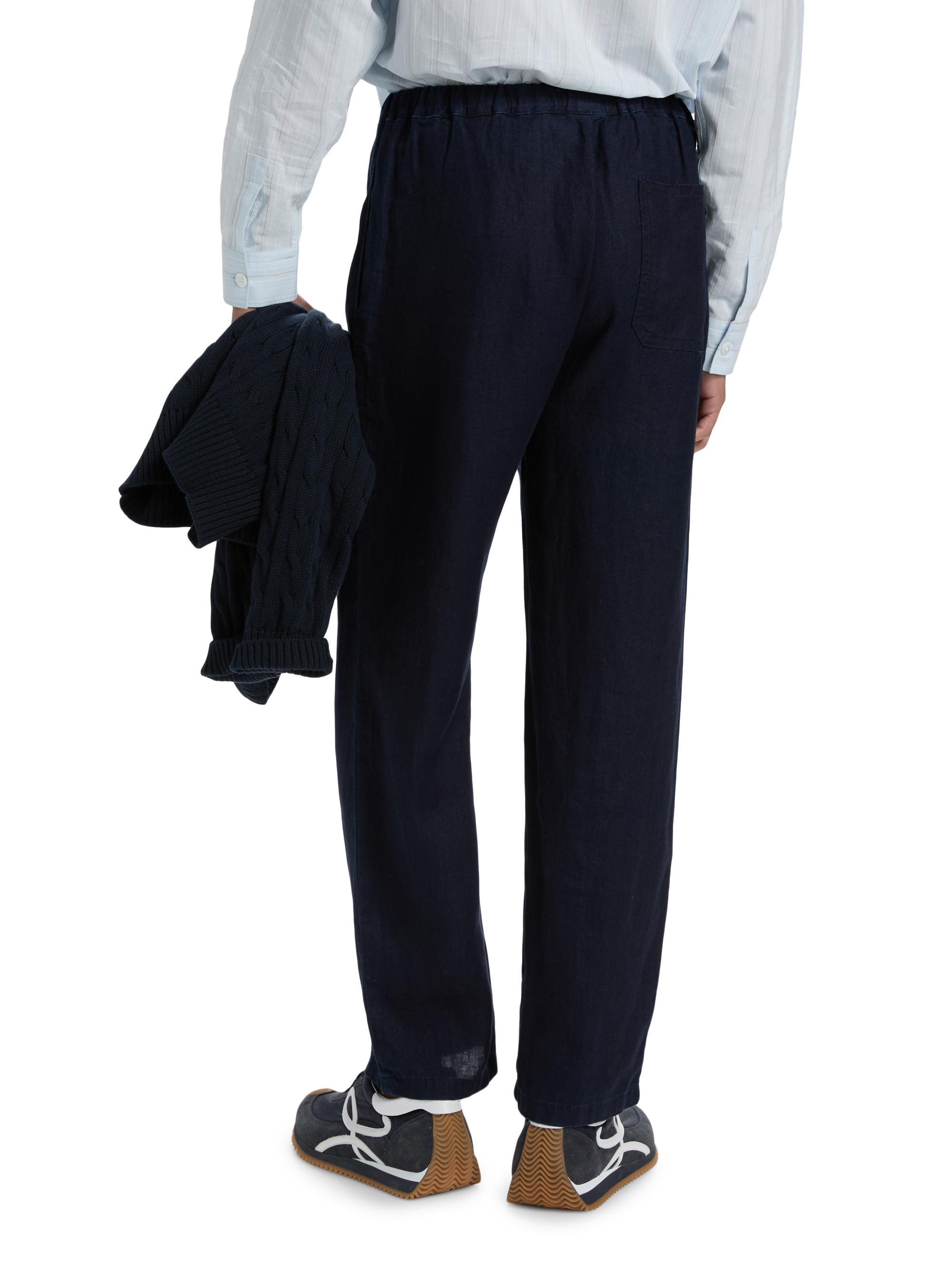 FRAME Men's Linen Drawstring Straight-Leg Pants - Rinse | Thumbnail 5