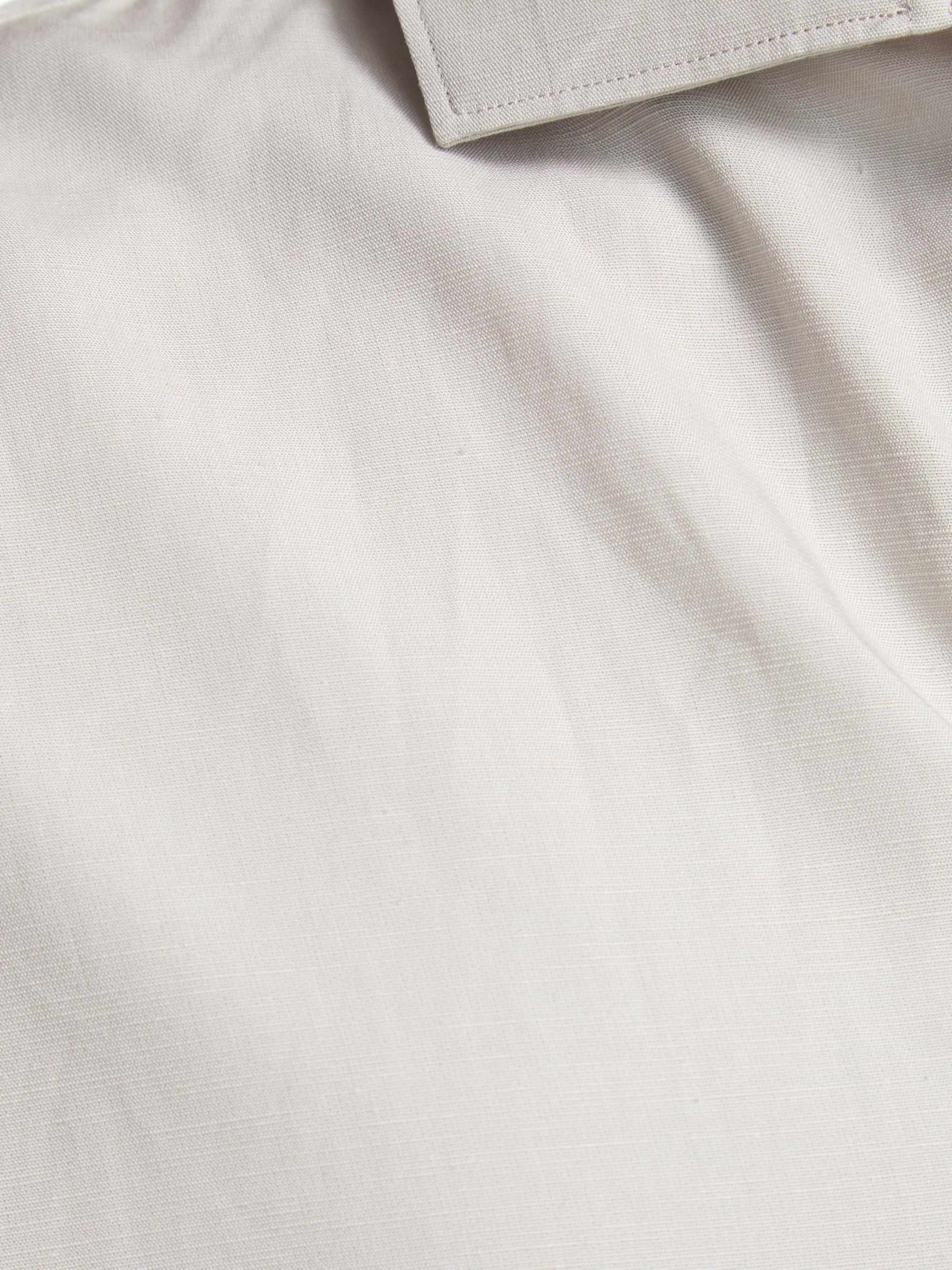 FRAME Men's Linen Long-Sleeve Polo Shirt - Dusty Beige | Thumbnail 7