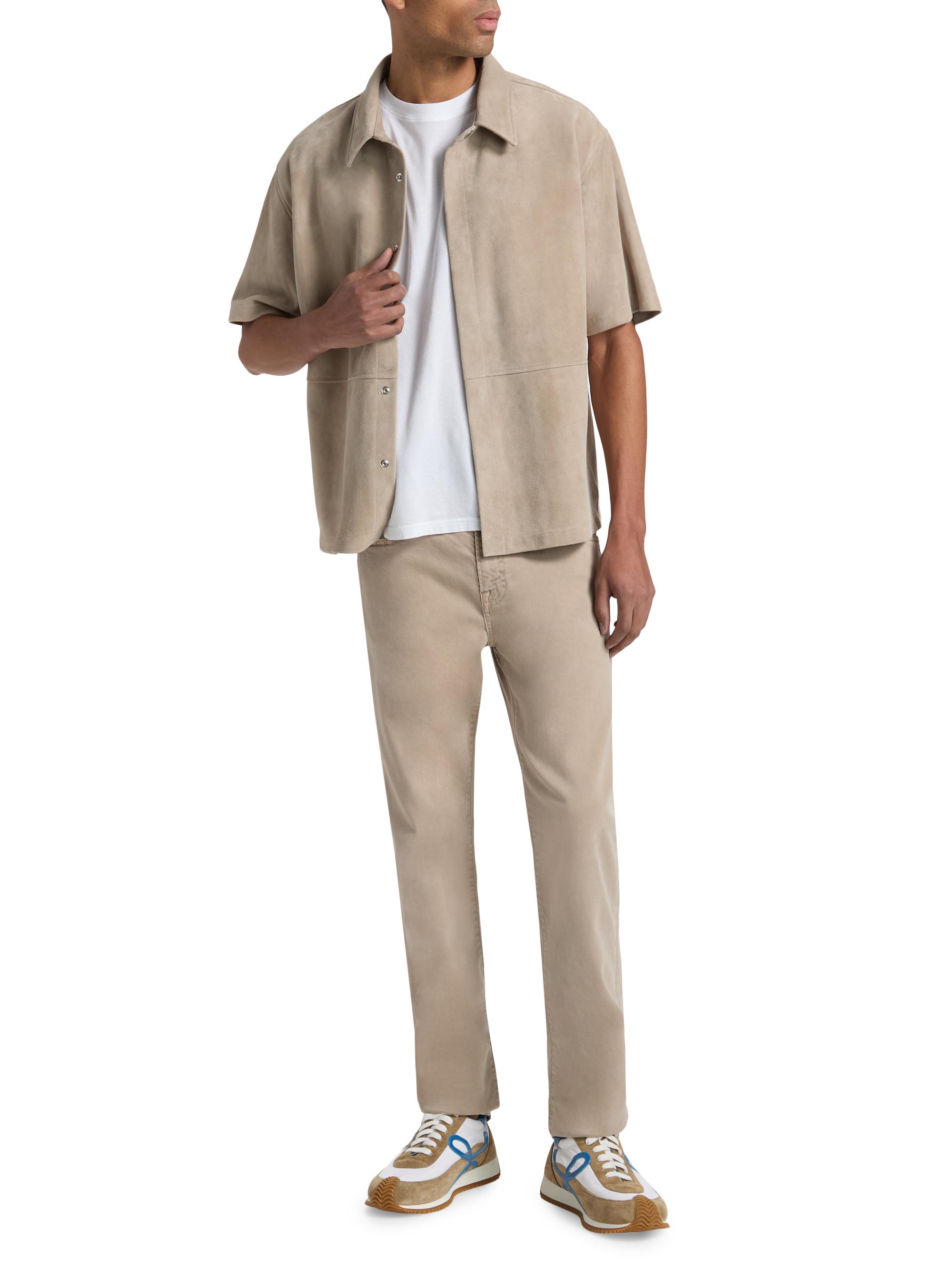 FRAME Men's Suede Button-Front Shirt - Dusty Beige | Thumbnail 2