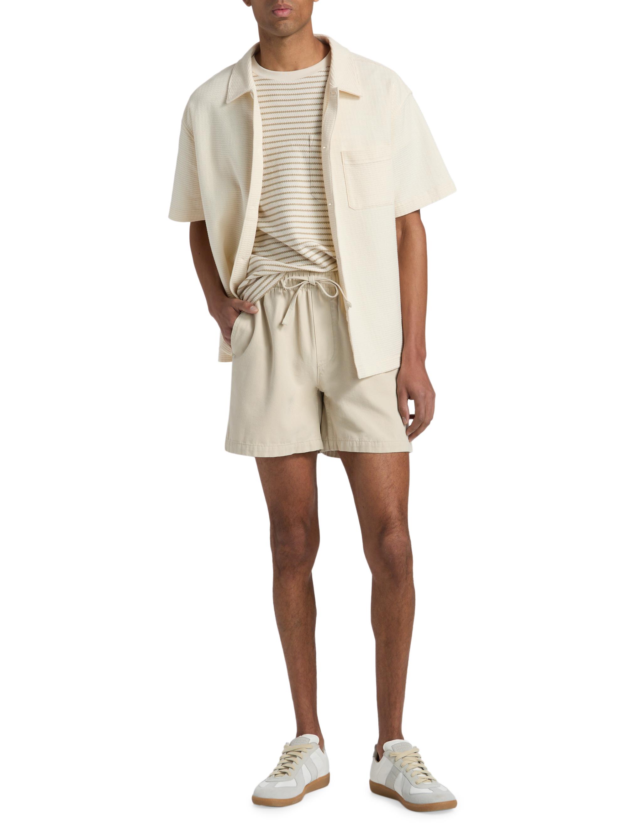 FRAME Men's Jacquard Cotton Short-Sleeve Shirt - Cream | Thumbnail 2