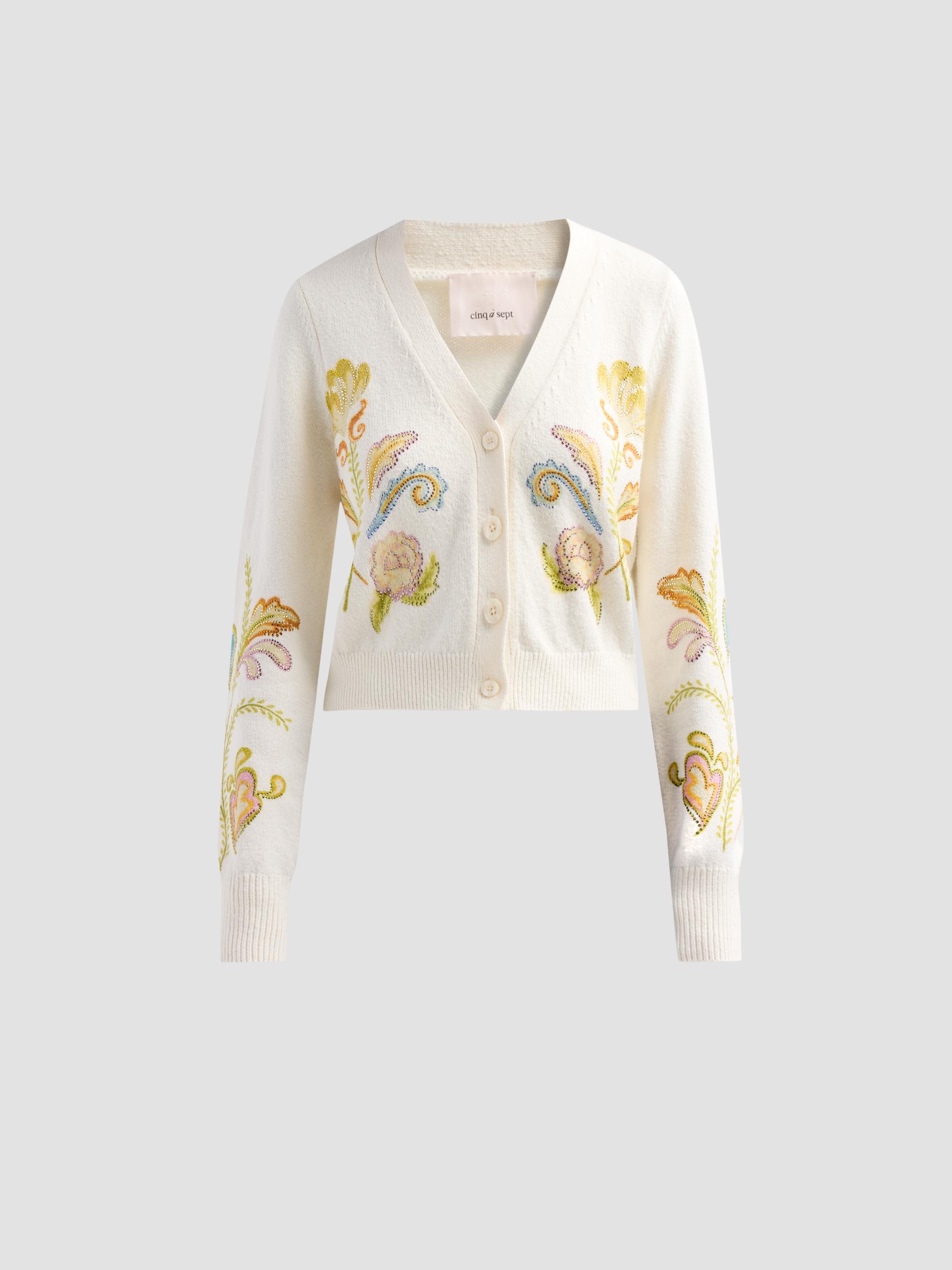 Cinq à Sept Women's Nikko Cotton Heirloom Cardigan - Starch