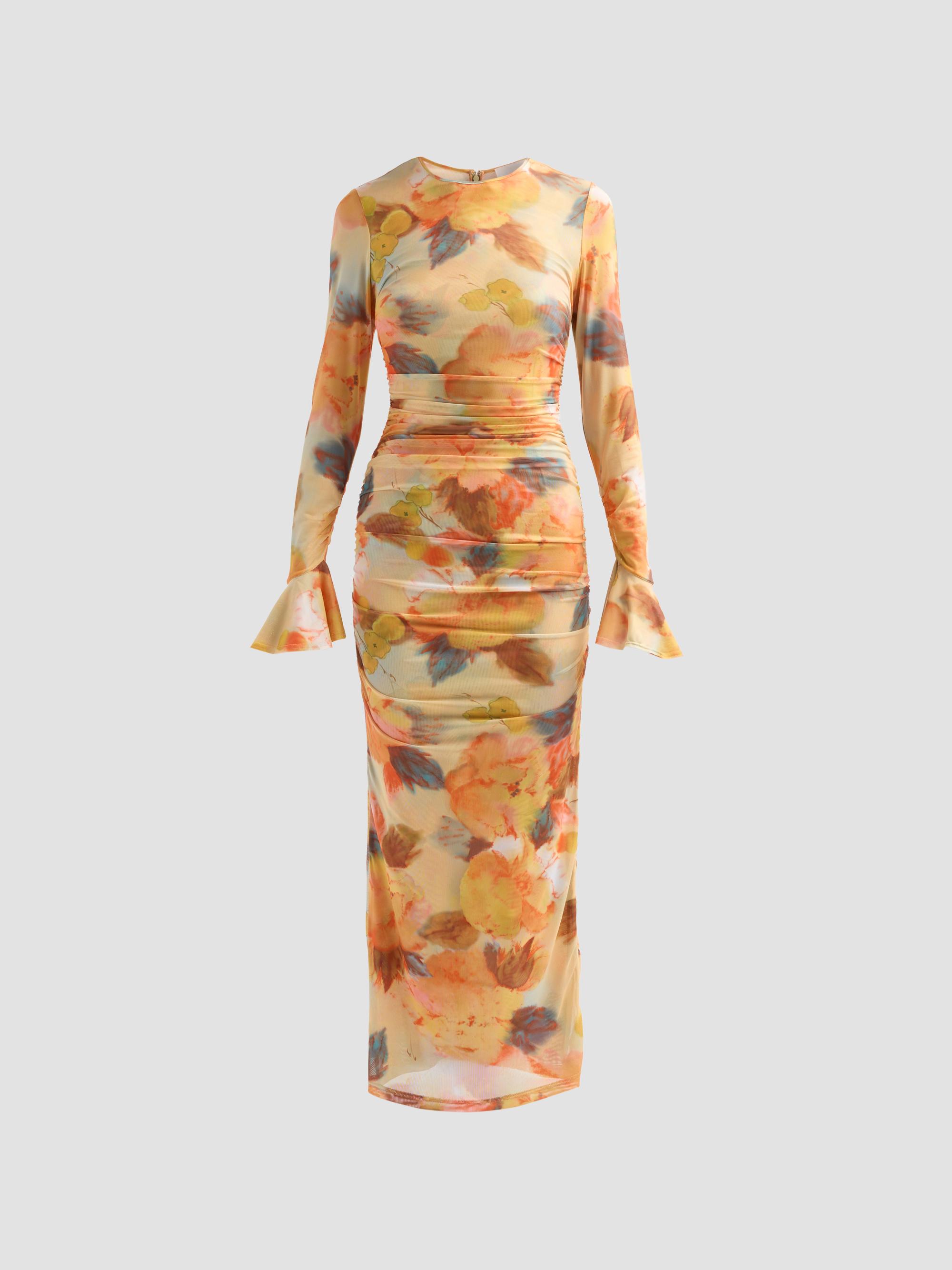 Cinq à Sept Women's Neriah Watercolor Floral Midi-Dress - Smoke Sand Multi