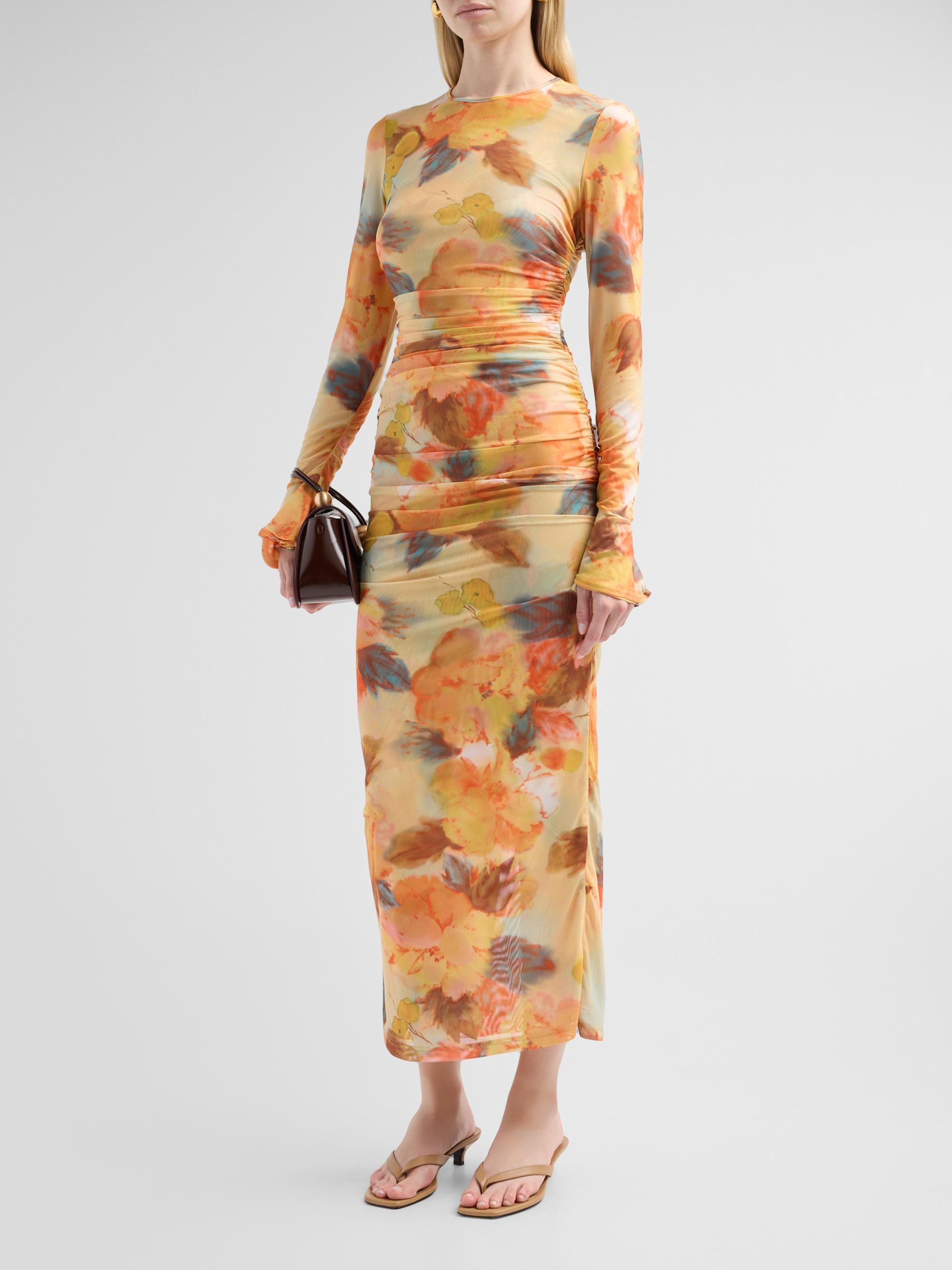 Cinq à Sept Women's Neriah Watercolor Floral Midi-Dress - Smoke Sand Multi | Thumbnail 4