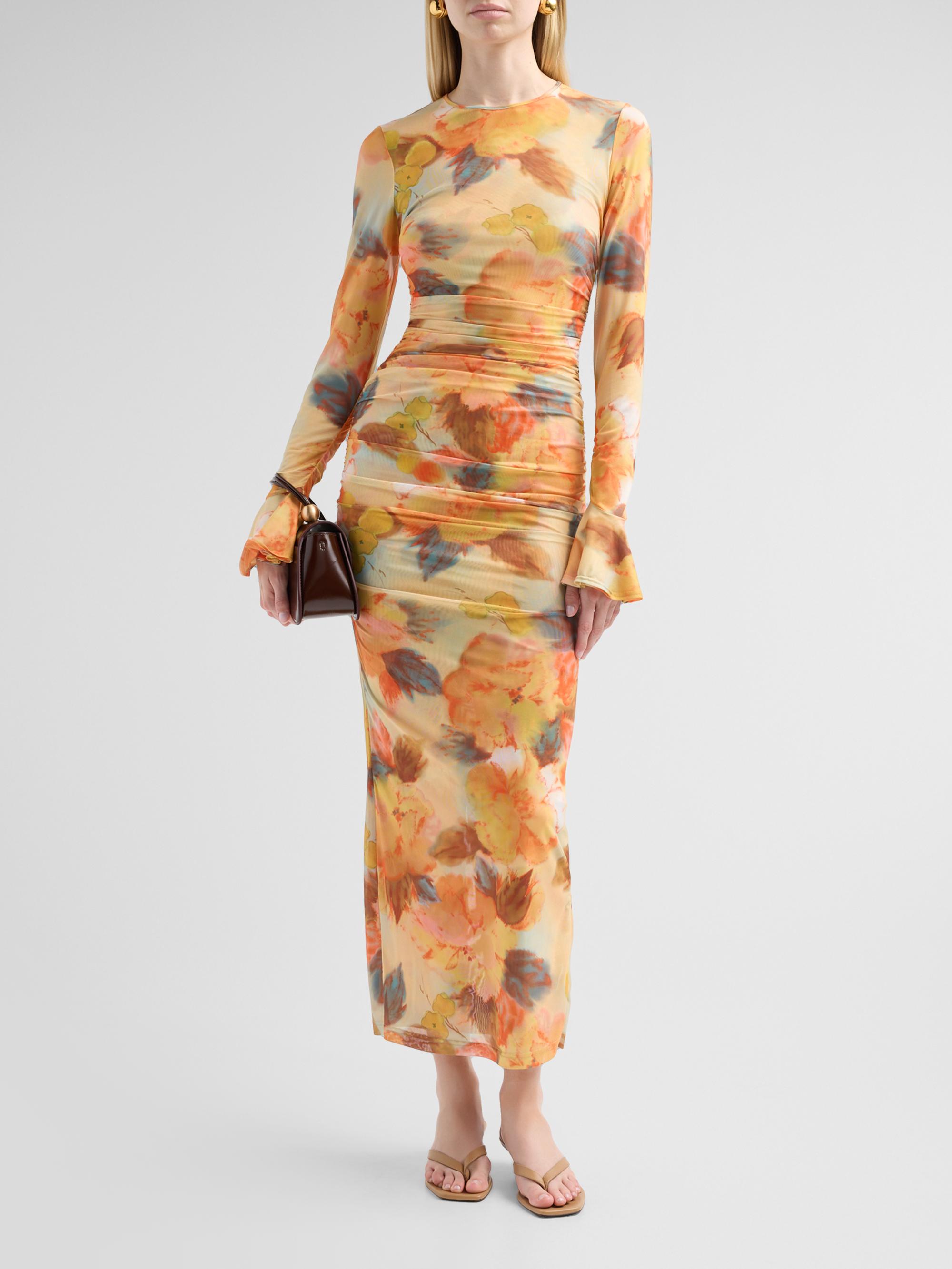 Cinq à Sept Women's Neriah Watercolor Floral Midi-Dress - Smoke Sand Multi | Thumbnail 2