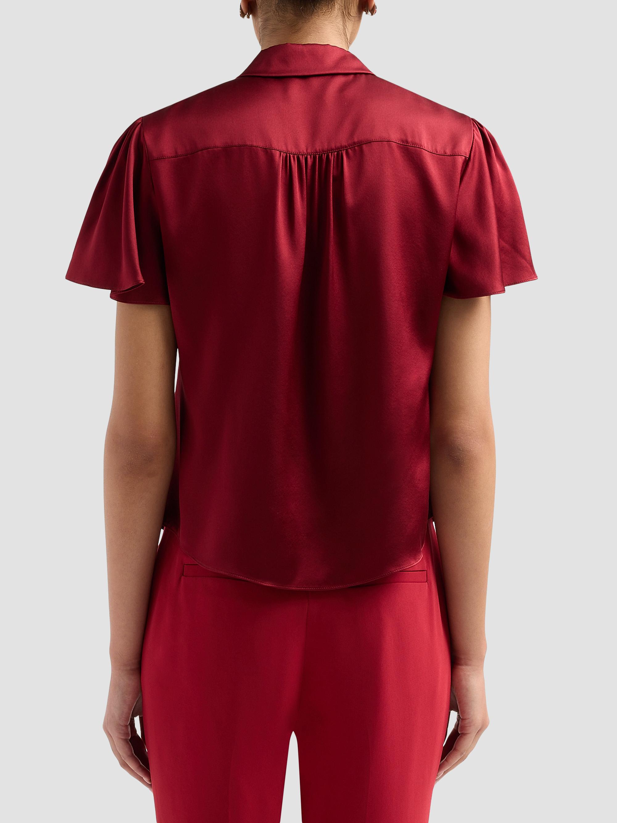 Cinq à Sept Women's Fiona Silk Flutter-Sleeve Top - Berrywine | Thumbnail 3