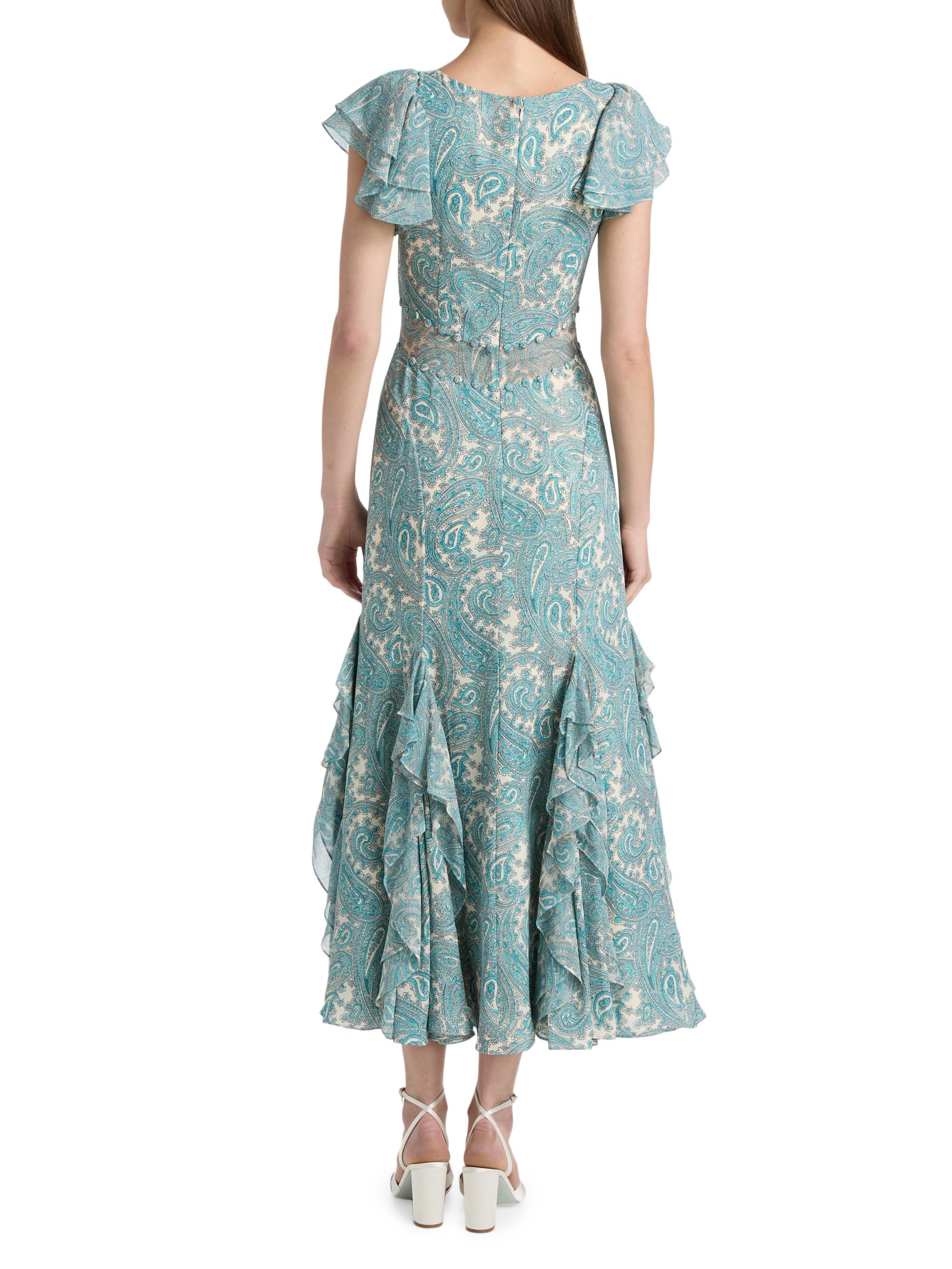 Cinq à Sept Women's Hendrix Paisley A-Line Midi-Dress - Gardenia Blue Graphite | Thumbnail 5