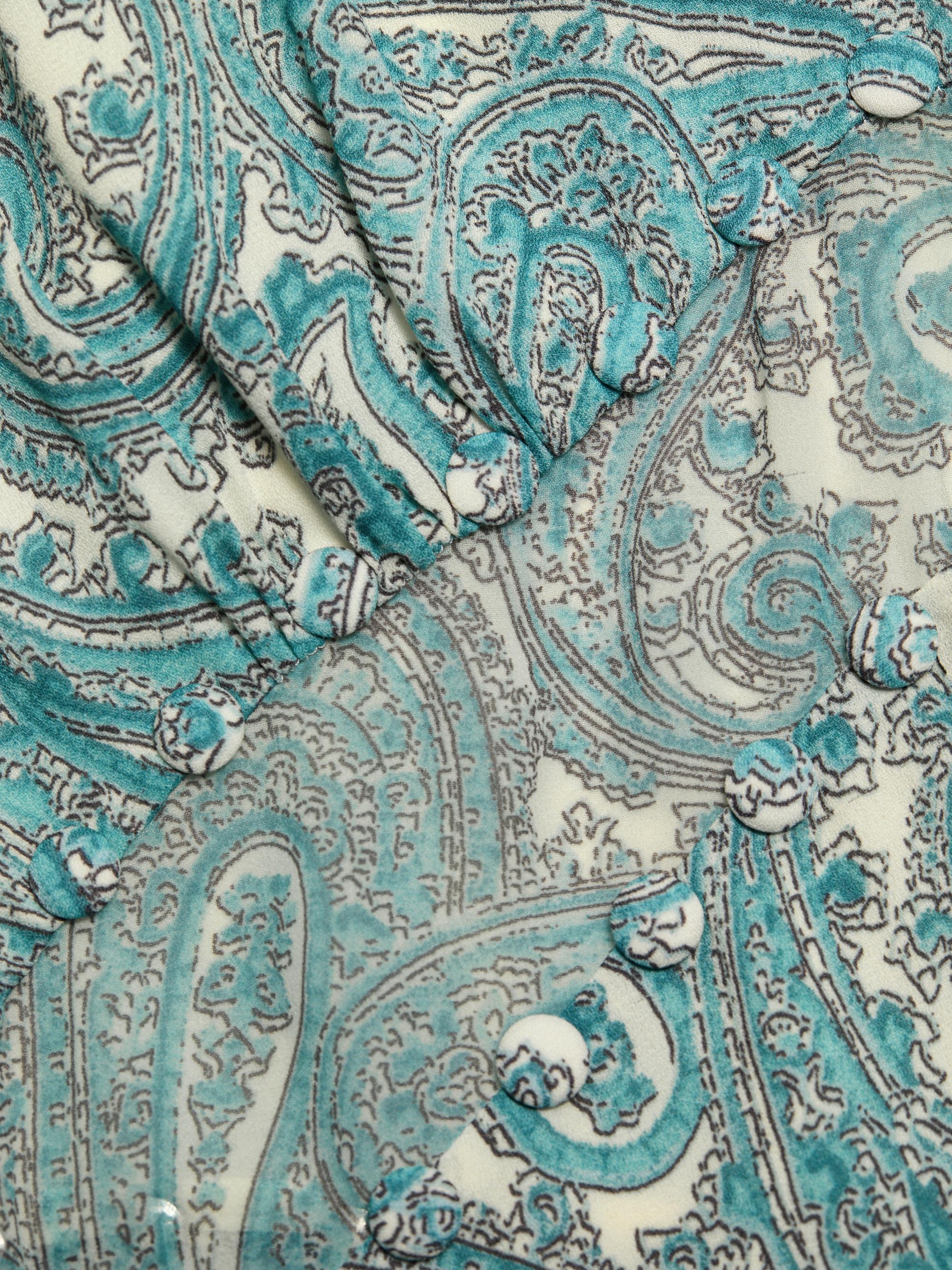 Cinq à Sept Women's Hendrix Paisley A-Line Midi-Dress - Gardenia Blue Graphite | Thumbnail 7