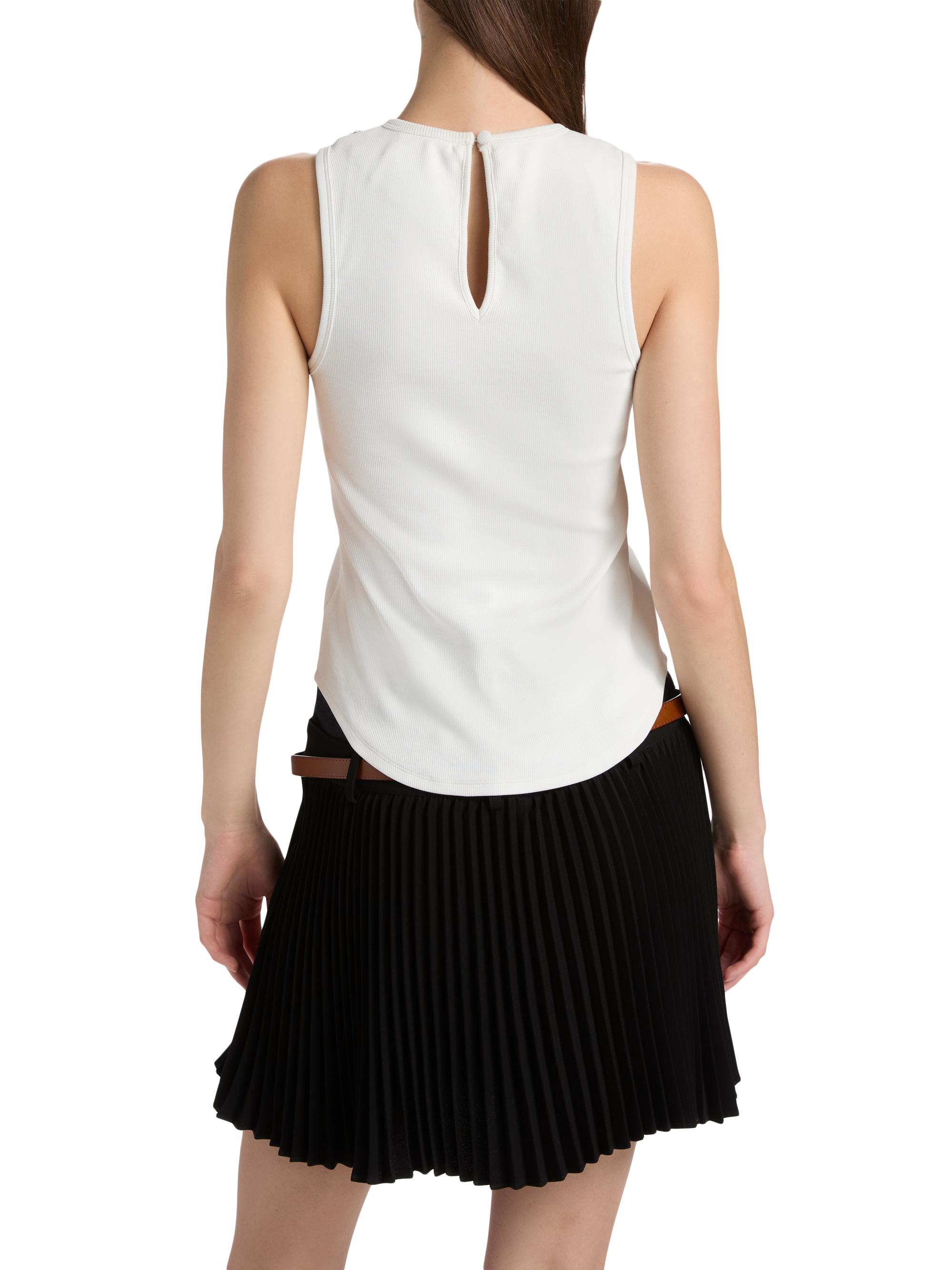 Cinq à Sept Women's Lizzie Crystal-Embellished Cotton-Blend Tank - White | Thumbnail 5