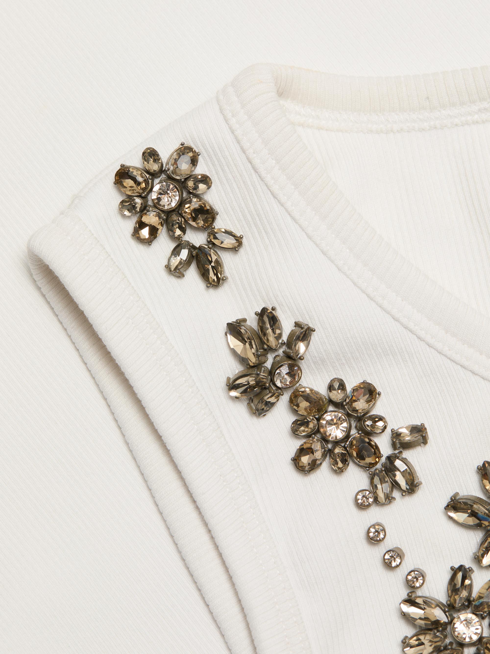 Cinq à Sept Women's Lizzie Crystal-Embellished Cotton-Blend Tank - White | Thumbnail 7