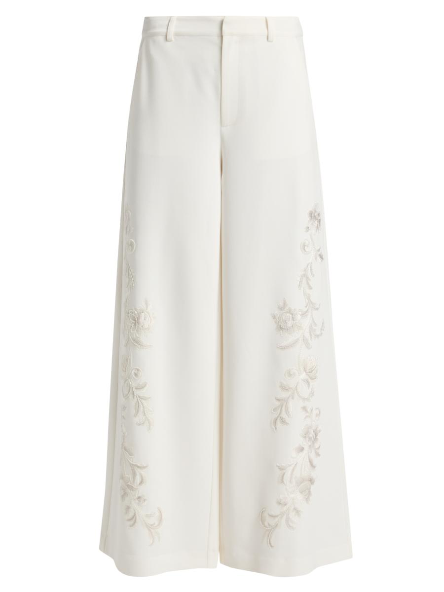 Cinq à Sept Roxane Embroidered Wide-Leg Pants | Saks Fifth Avenue