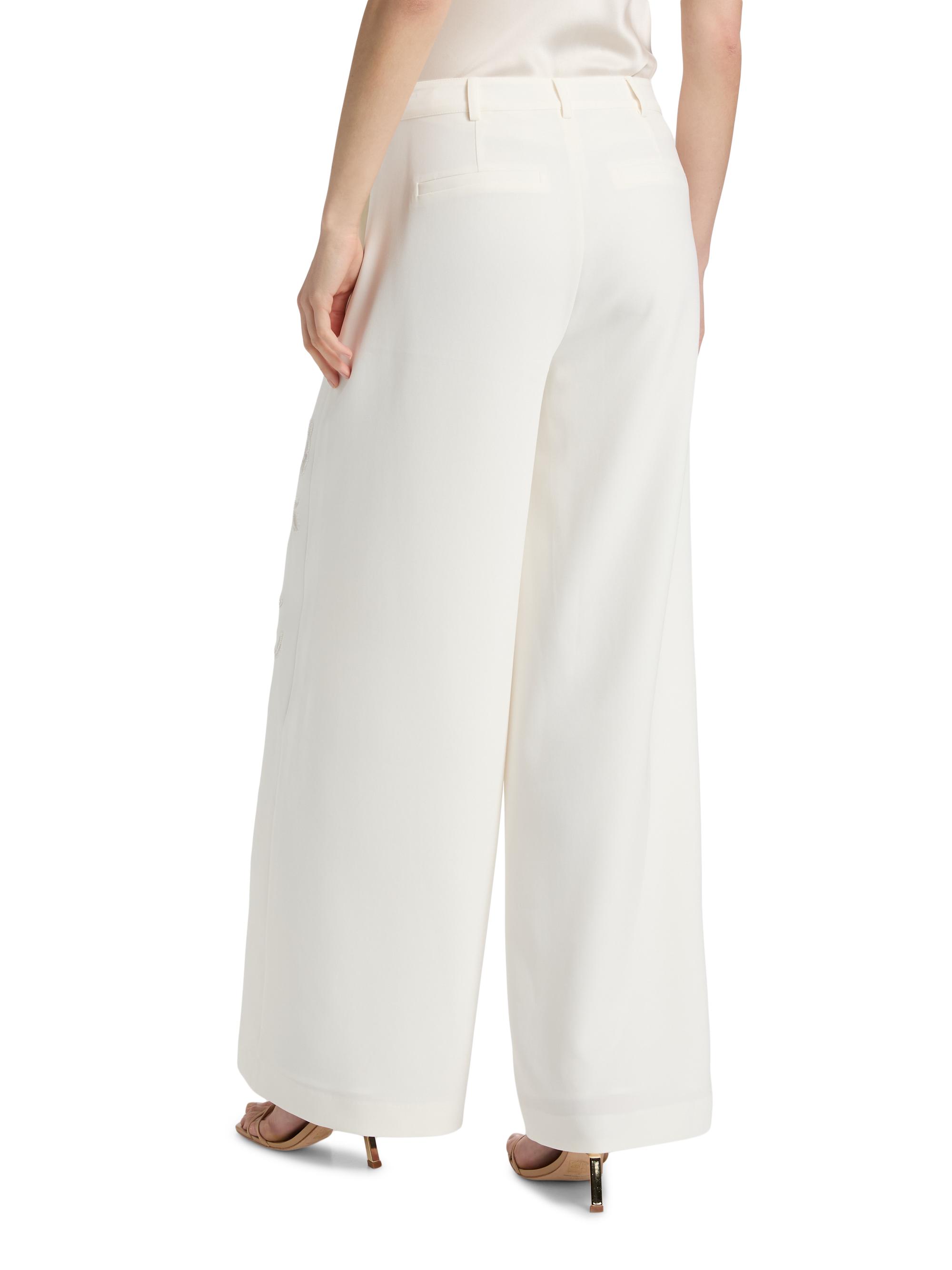 Cinq à Sept Women's Roxane Embroidered Wide-Leg Pants -  Natural | Thumbnail 5