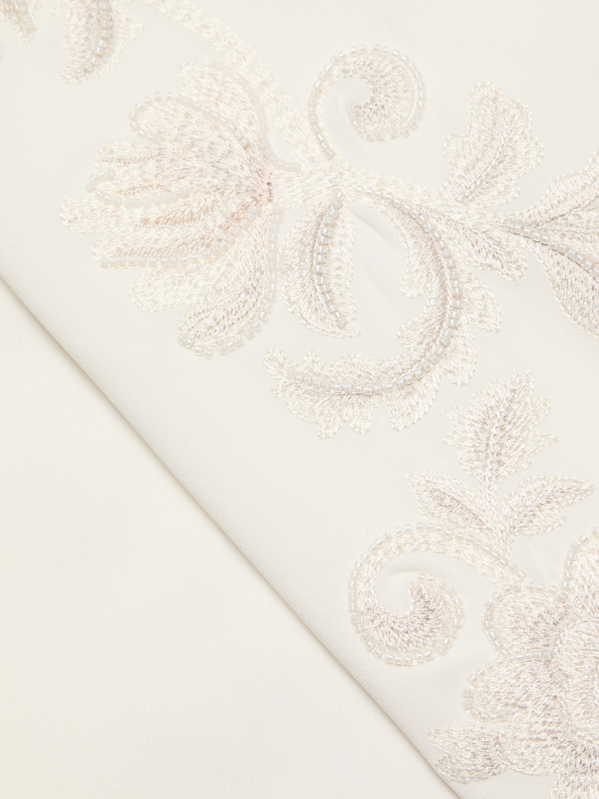 Cinq à Sept Women's Roxane Embroidered Wide-Leg Pants -  Natural | Thumbnail 7