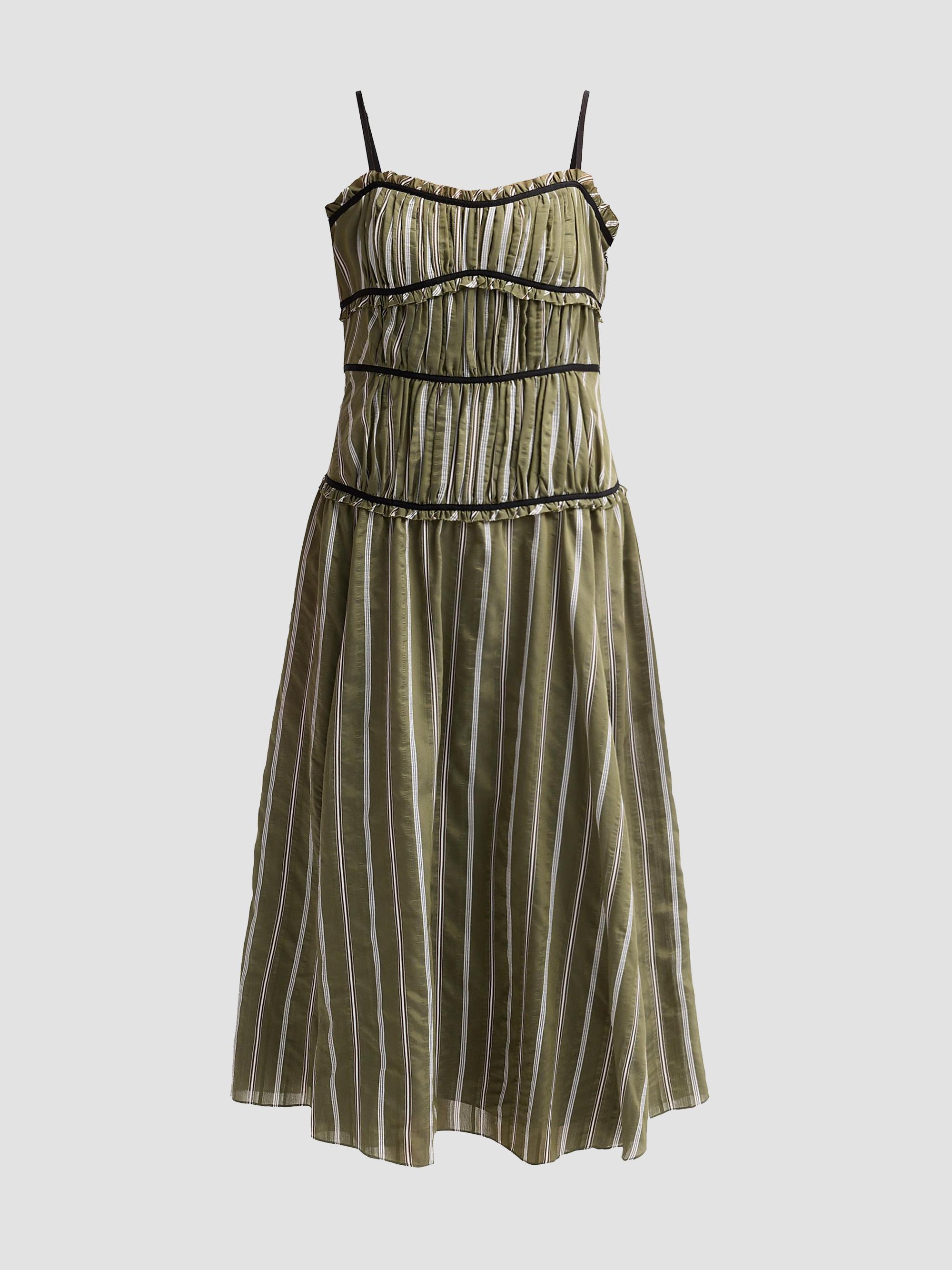 Cinq à Sept Women's Celia Tiered Dropwaist Midi Dress - Olive Noir