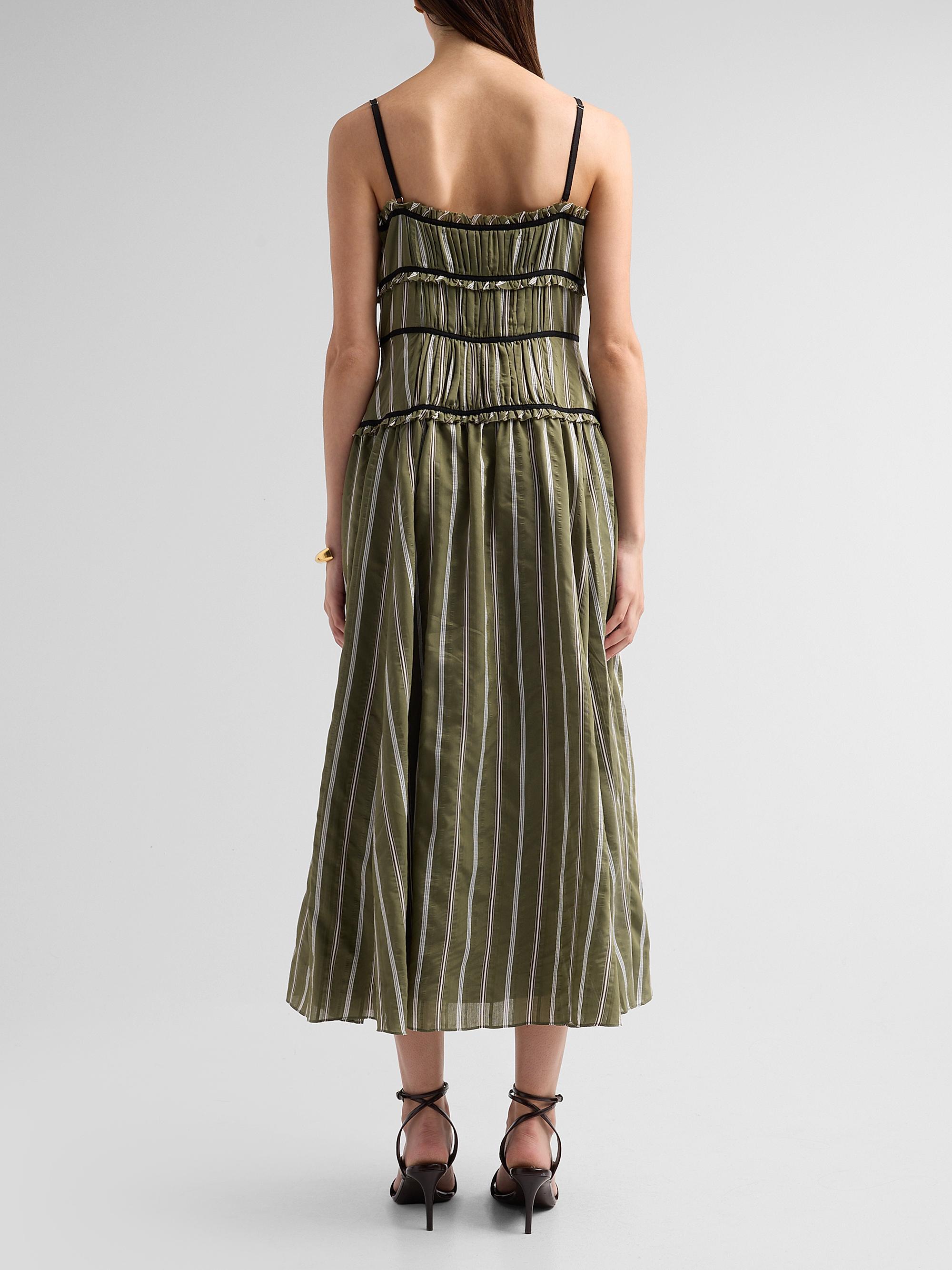 Cinq à Sept Women's Celia Tiered Dropwaist Midi Dress - Olive Noir | Thumbnail 3