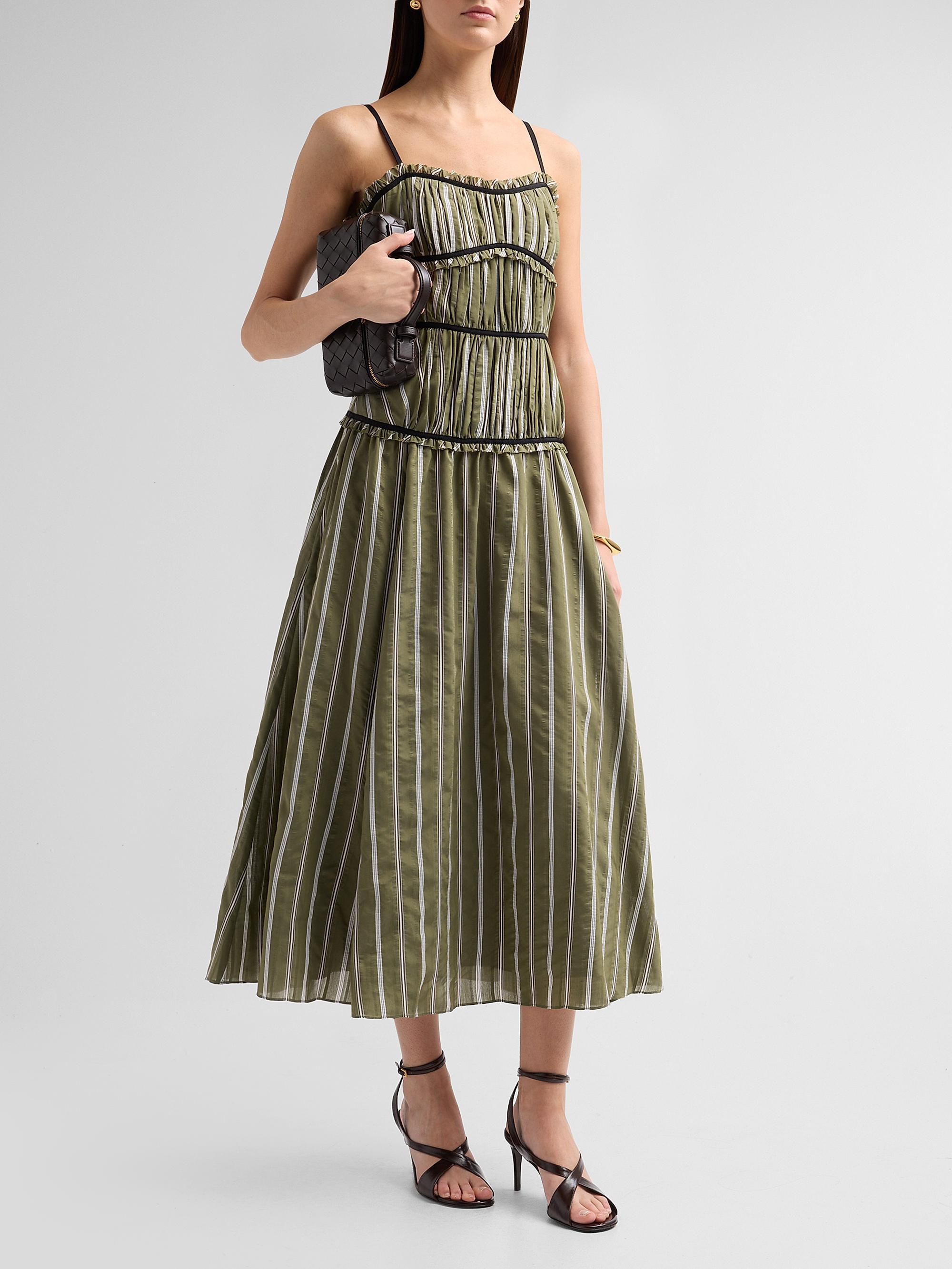 Cinq à Sept Women's Celia Tiered Dropwaist Midi Dress - Olive Noir | Thumbnail 4