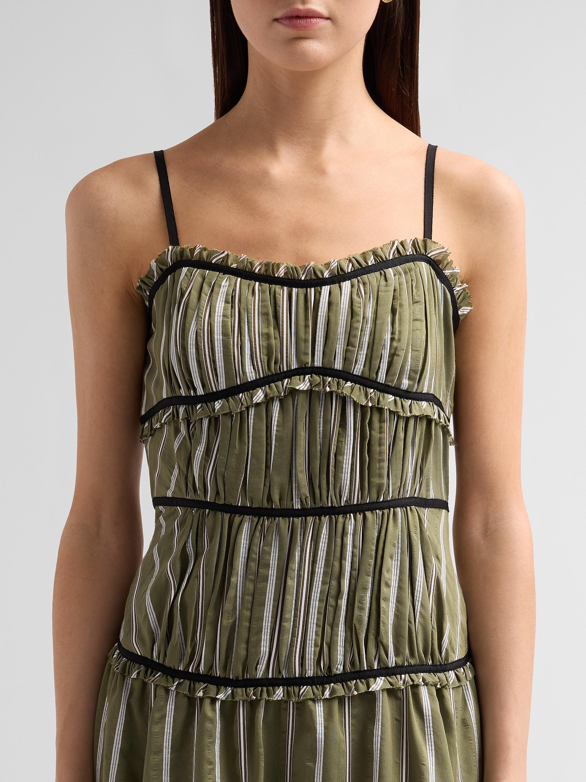 Cinq à Sept Women's Celia Tiered Dropwaist Midi Dress - Olive Noir | Thumbnail 5
