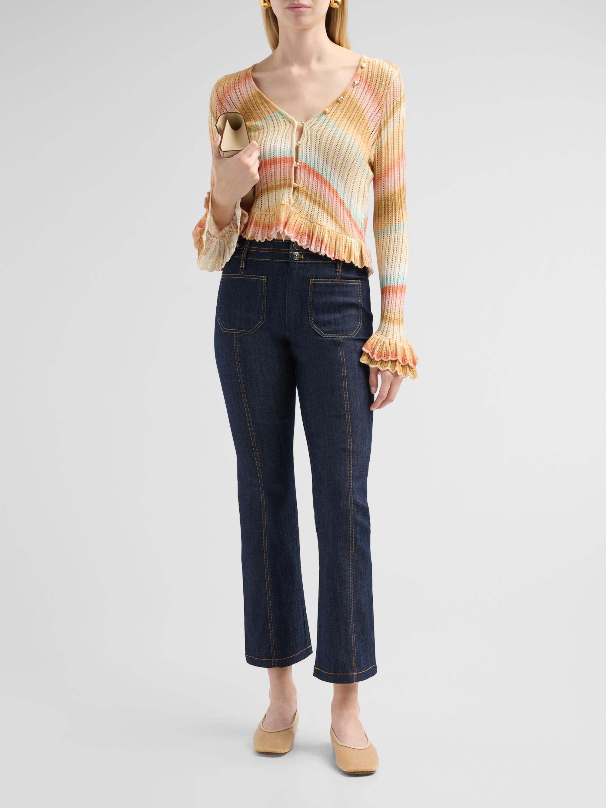 Cinq à Sept Women's Edith Space-Dyed Stripe Cardigan - Sunset Multi | Thumbnail 2