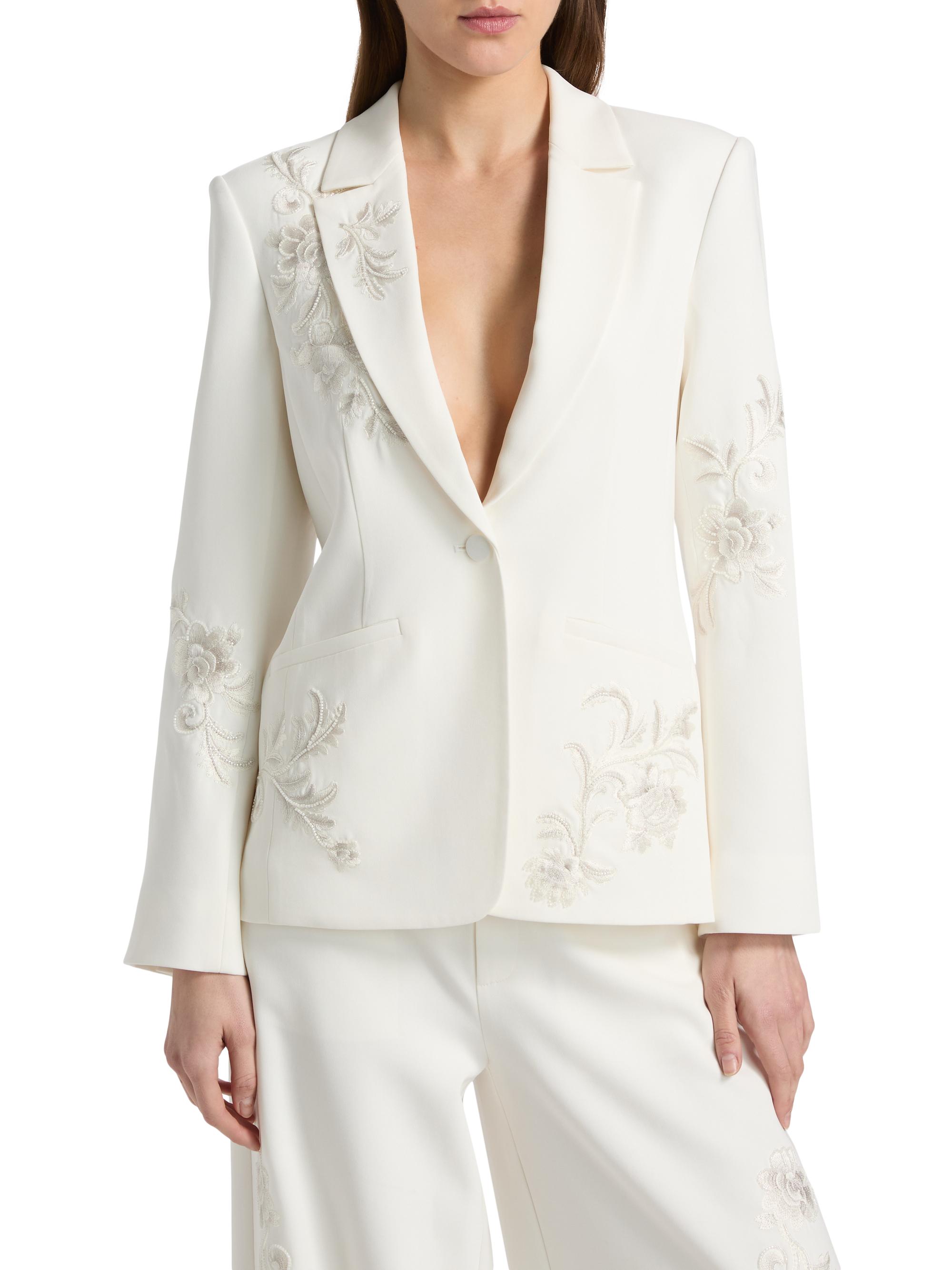 Cinq à Sept Women's Karlie Embroidered Blazer -  Natural | Thumbnail 3