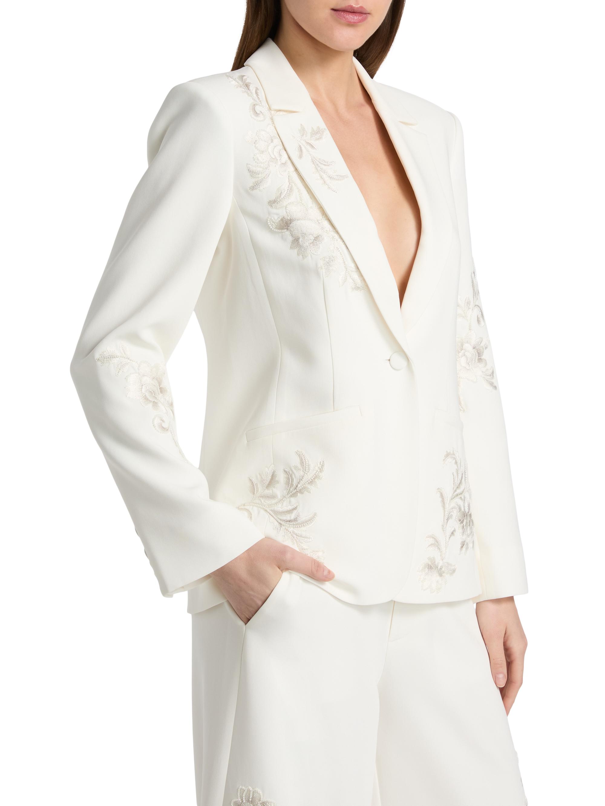 Cinq à Sept Women's Karlie Embroidered Blazer -  Natural | Thumbnail 4